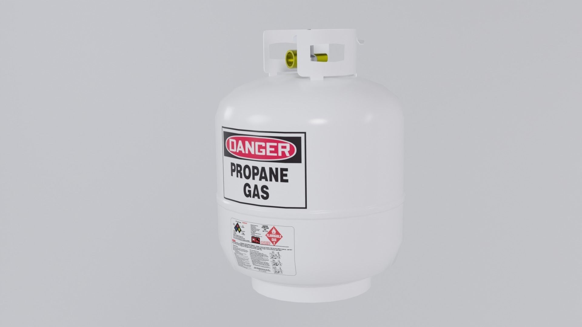 Propane Tank - Gas Cylinder Canister Low-poly 3D model_7