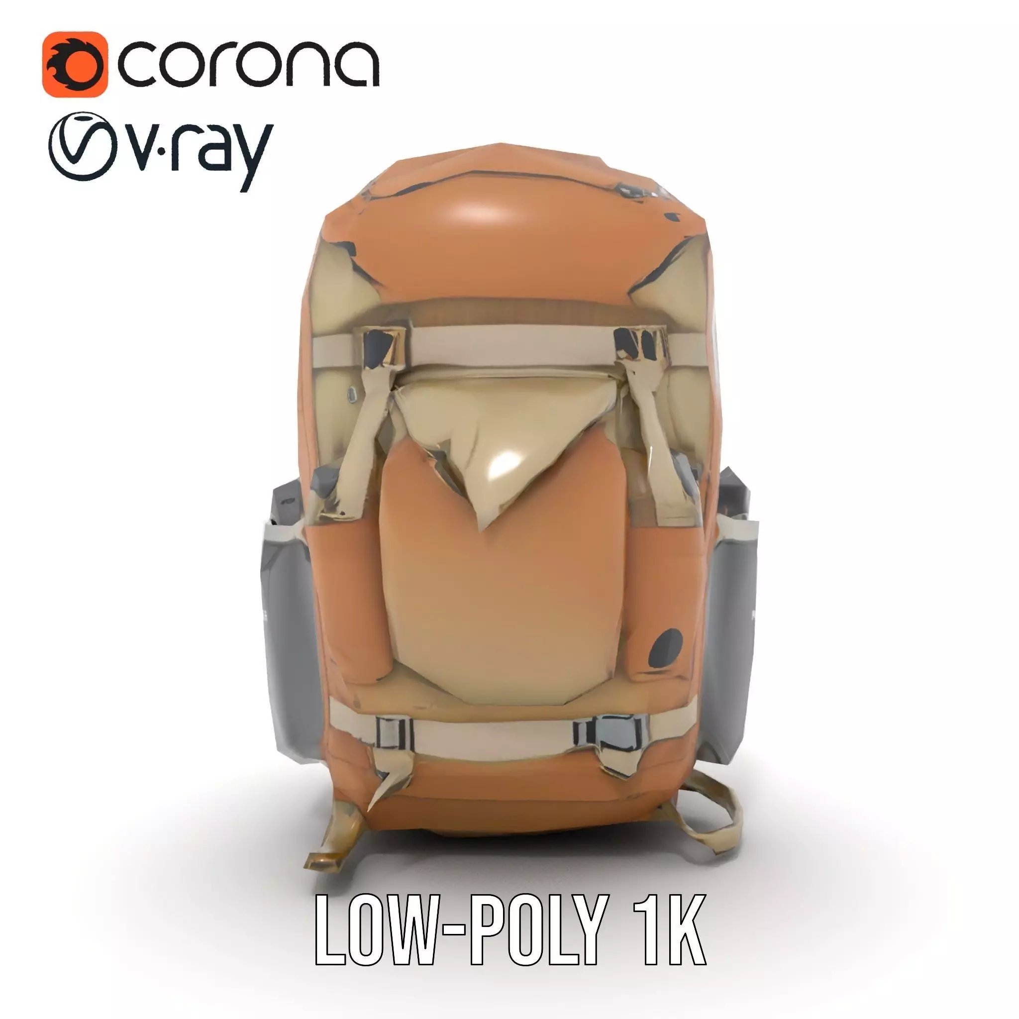 Outdoor Expedition Backpack model pack Low-poly 3D model_8