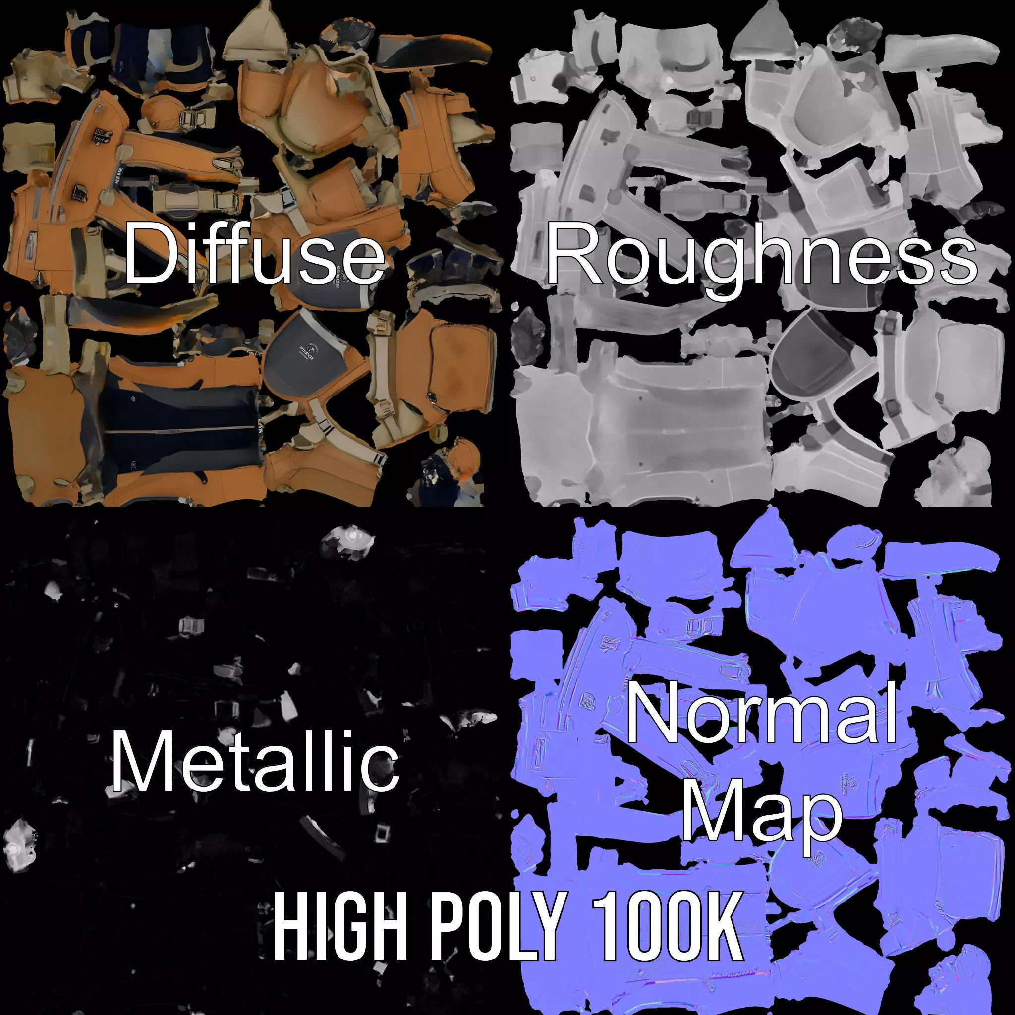 Outdoor Expedition Backpack model pack Low-poly 3D model_4