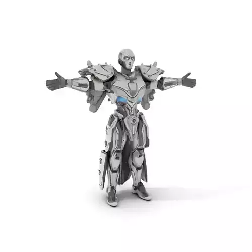 Futuristic Silver Android model pack