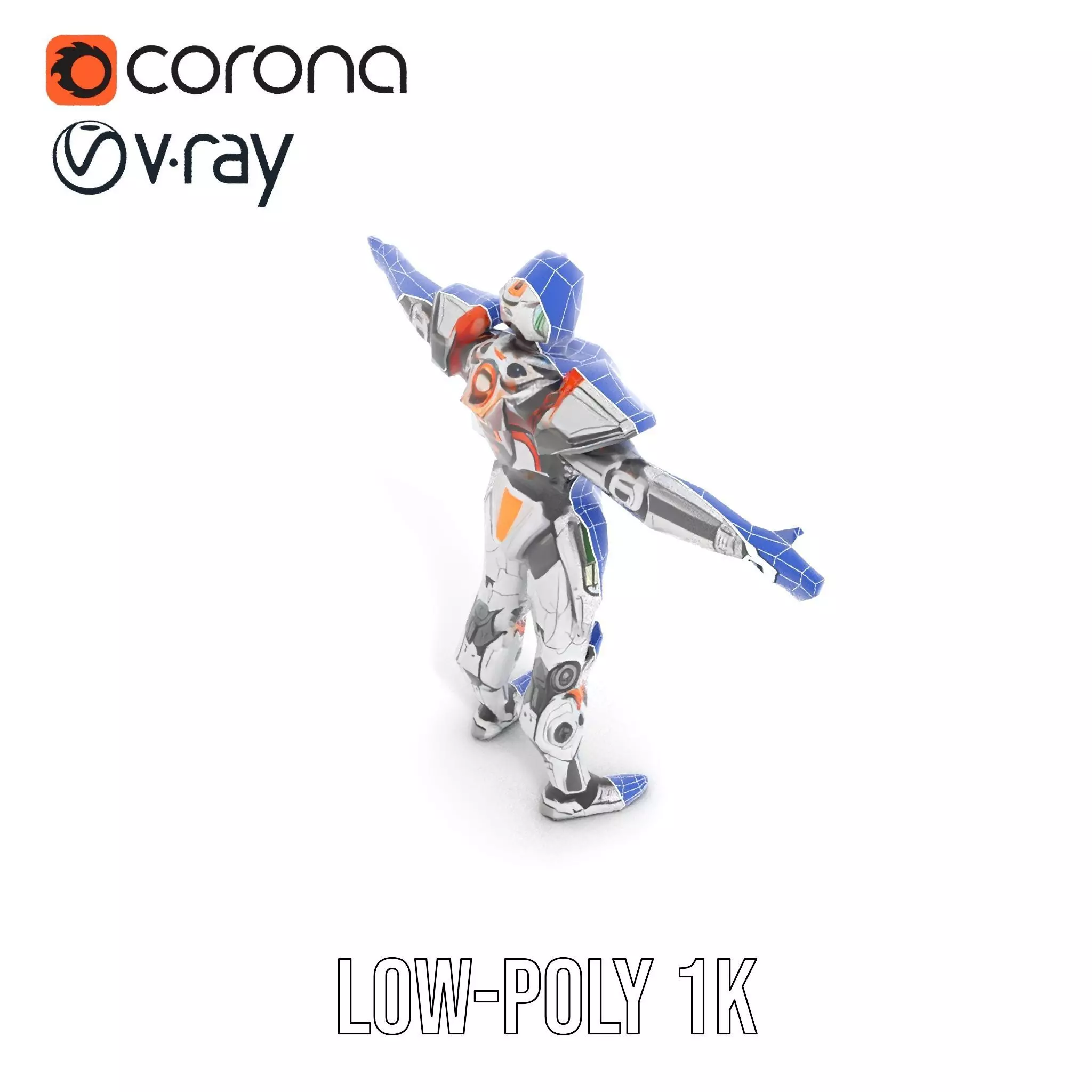 Futuristic Mech Armor model pack Low-poly 3D model_31