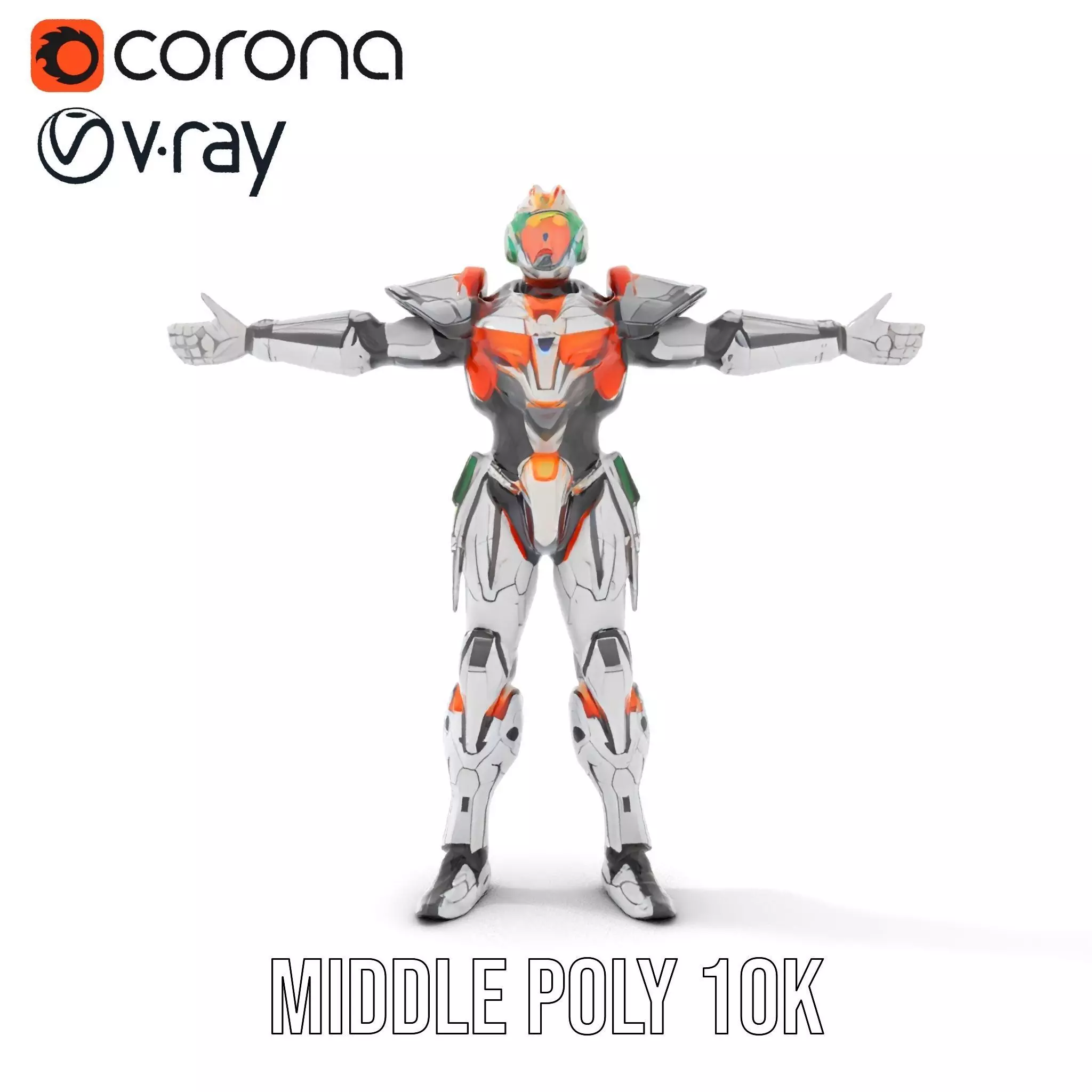 Futuristic Mech Armor model pack Low-poly 3D model_7