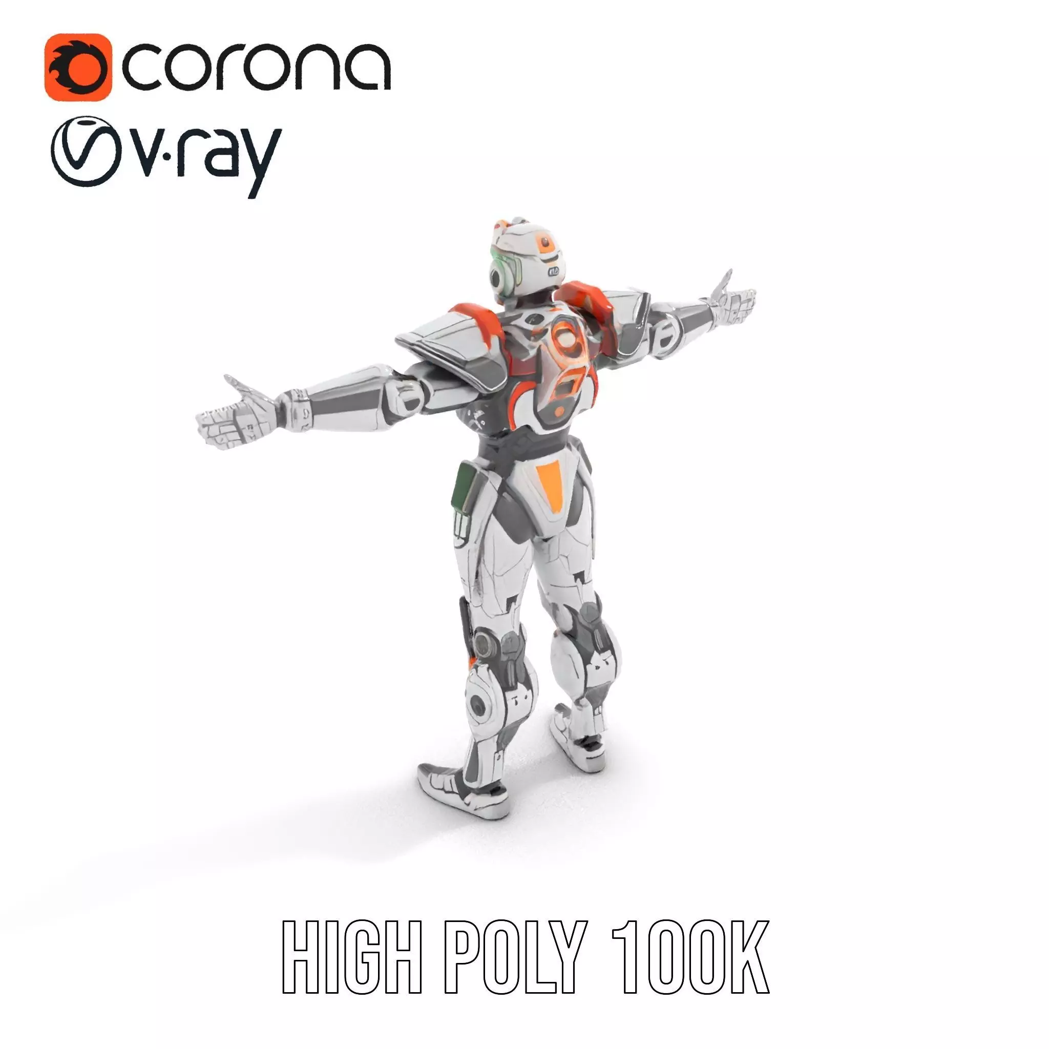 Futuristic Mech Armor model pack Low-poly 3D model_12