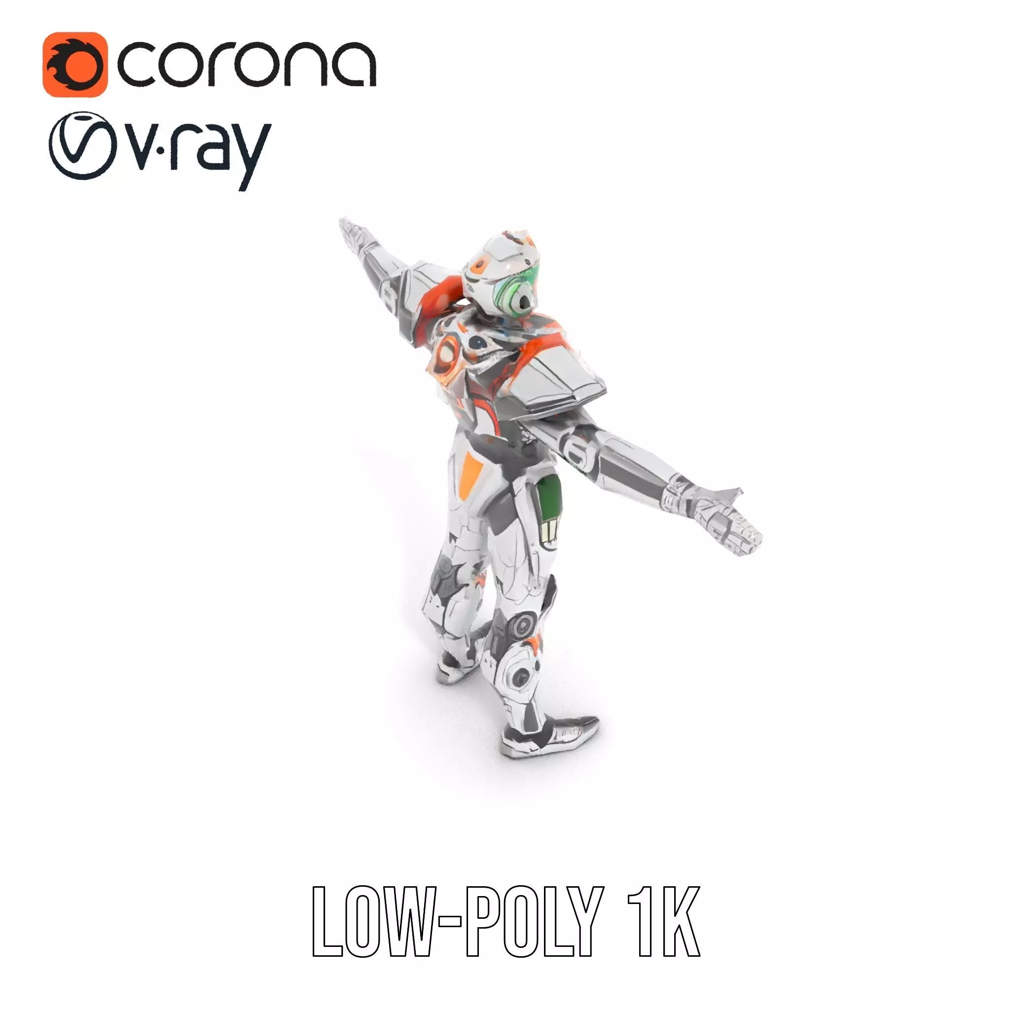 Futuristic Mech Armor model pack Low-poly 3D model_17