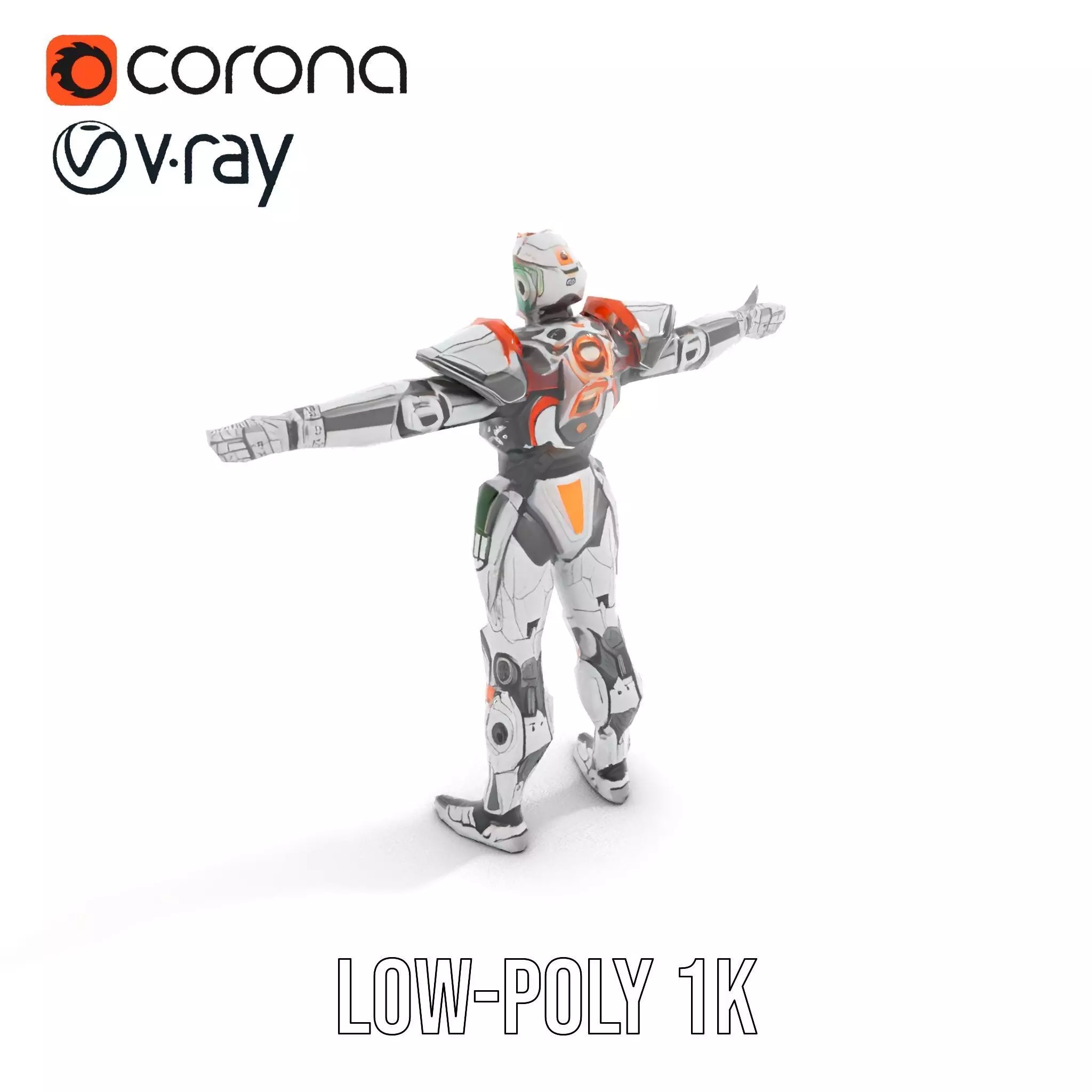 Futuristic Mech Armor model pack Low-poly 3D model_14