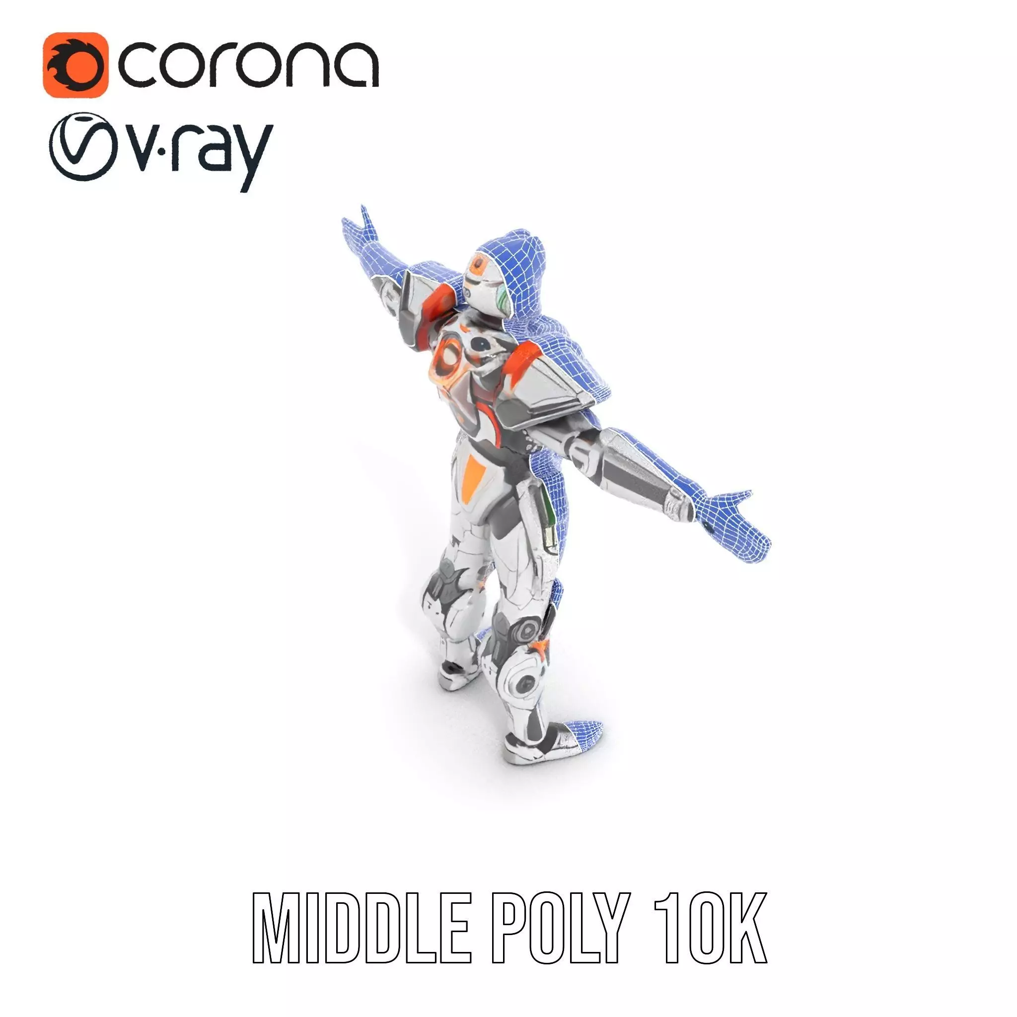 Futuristic Mech Armor model pack Low-poly 3D model_6