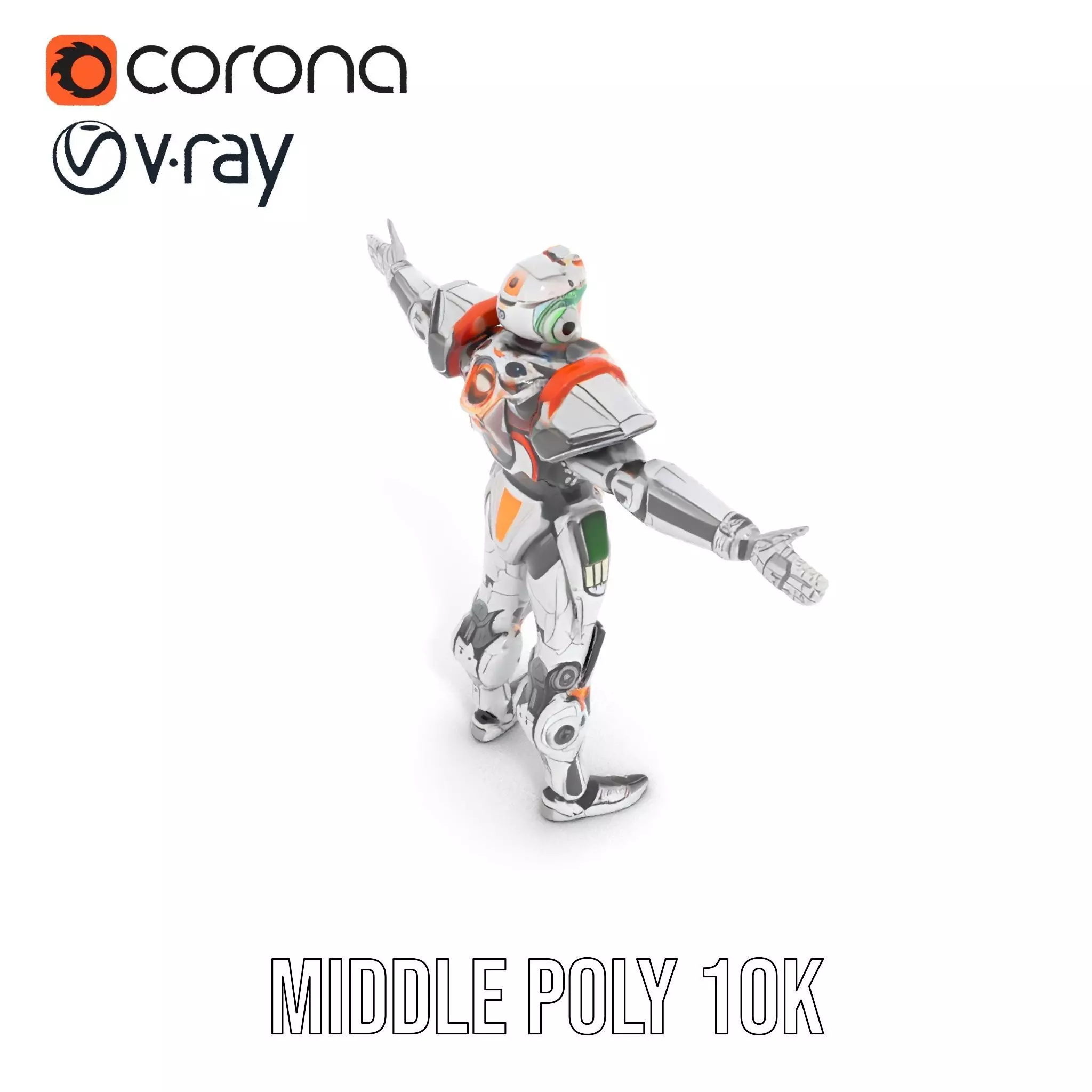 Futuristic Mech Armor model pack Low-poly 3D model_10