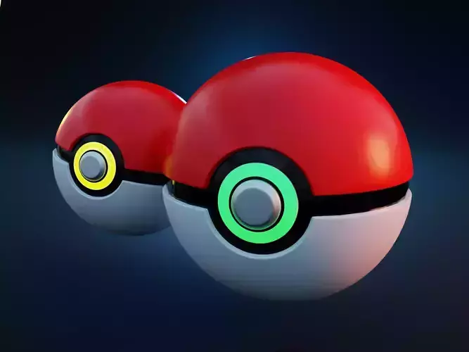 Pokeball 3D Model  Game Ready PBR Textured  Blender  FBX Files