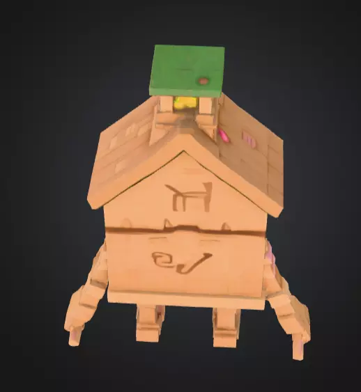 House Monster with a Tongue Slide Low-poly 3D model_17