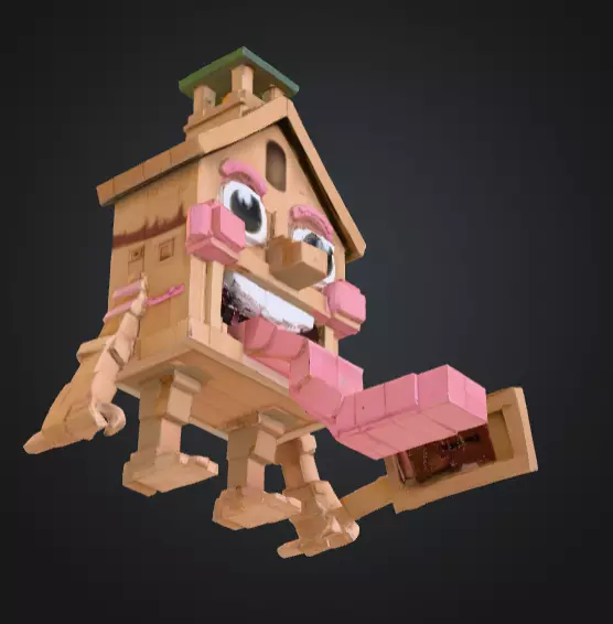 House Monster with a Tongue Slide Low-poly 3D model_21