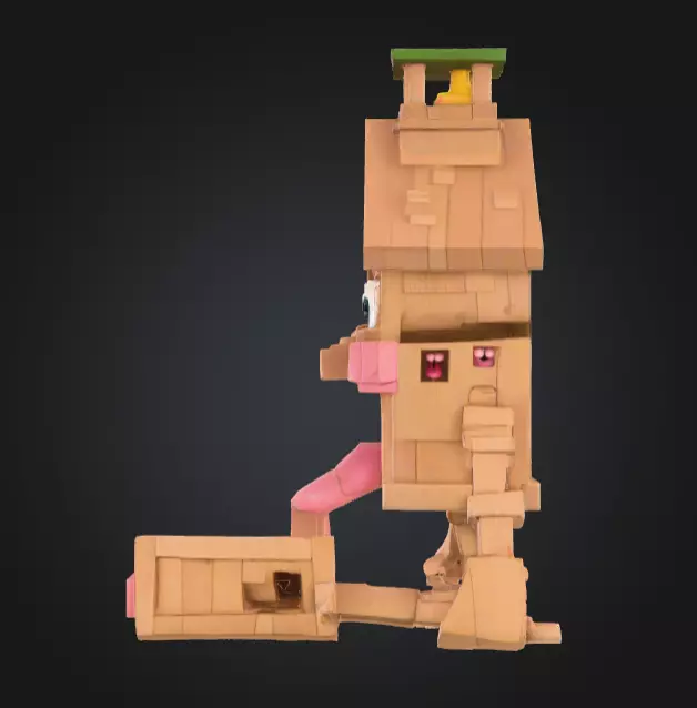 House Monster with a Tongue Slide Low-poly 3D model_11