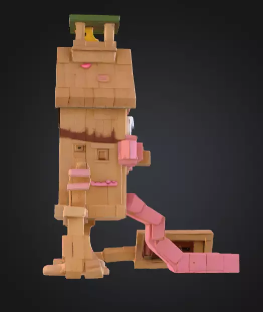House Monster with a Tongue Slide Low-poly 3D model_5
