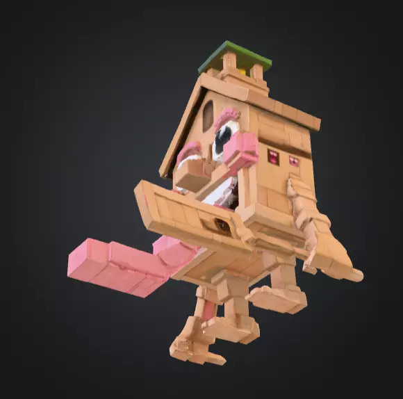House Monster with a Tongue Slide Low-poly 3D model_20