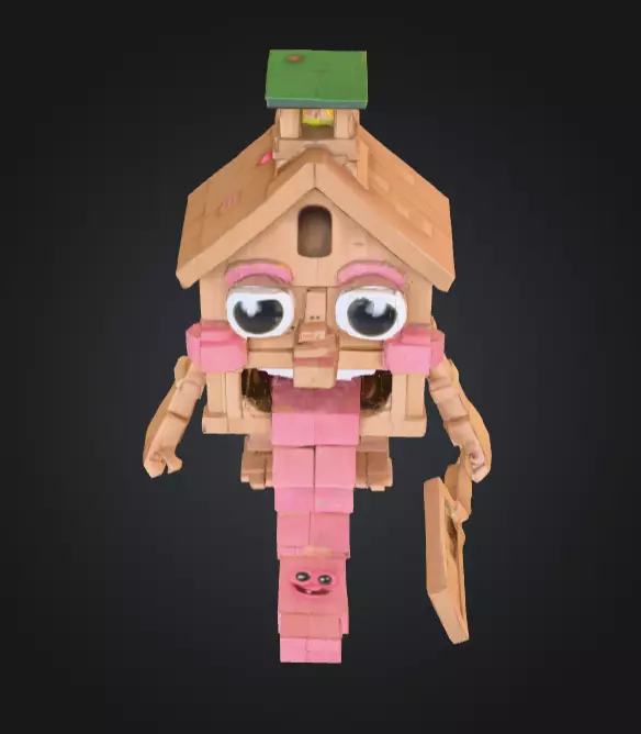 House Monster with a Tongue Slide Low-poly 3D model_13