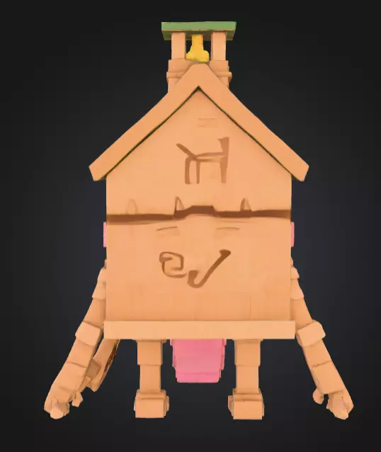House Monster with a Tongue Slide Low-poly 3D model_8