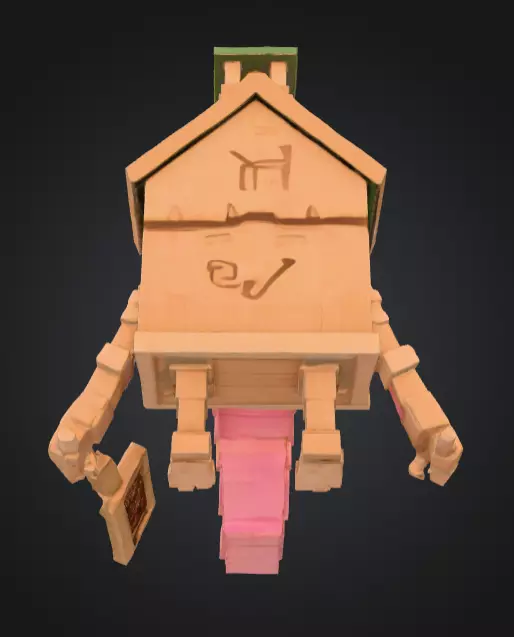House Monster with a Tongue Slide Low-poly 3D model_22