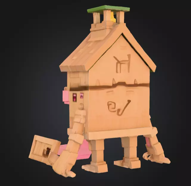 House Monster with a Tongue Slide Low-poly 3D model_9