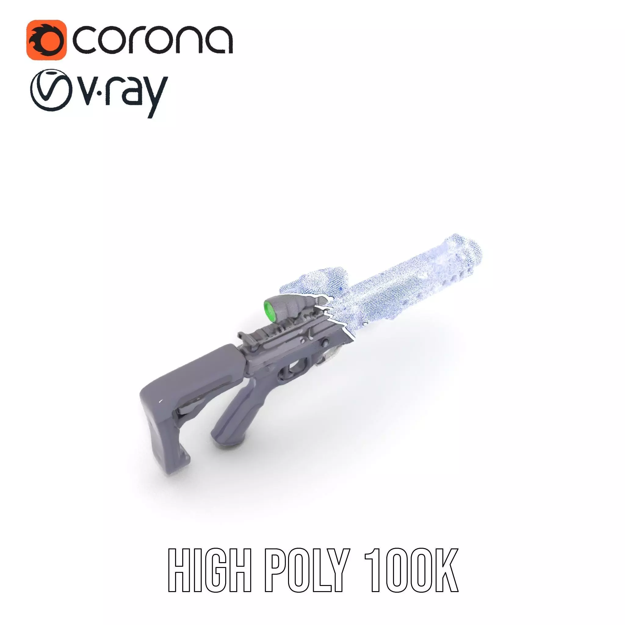 Tactical Black Rifle model pack Low-poly 3D model_33