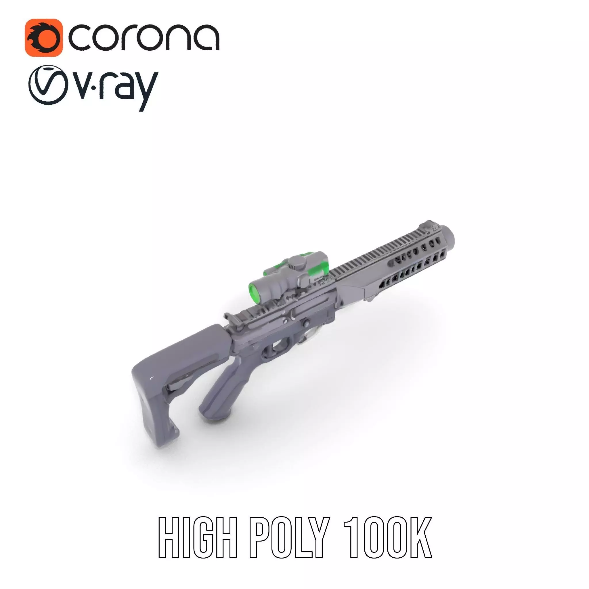 Tactical Black Rifle model pack Low-poly 3D model_19