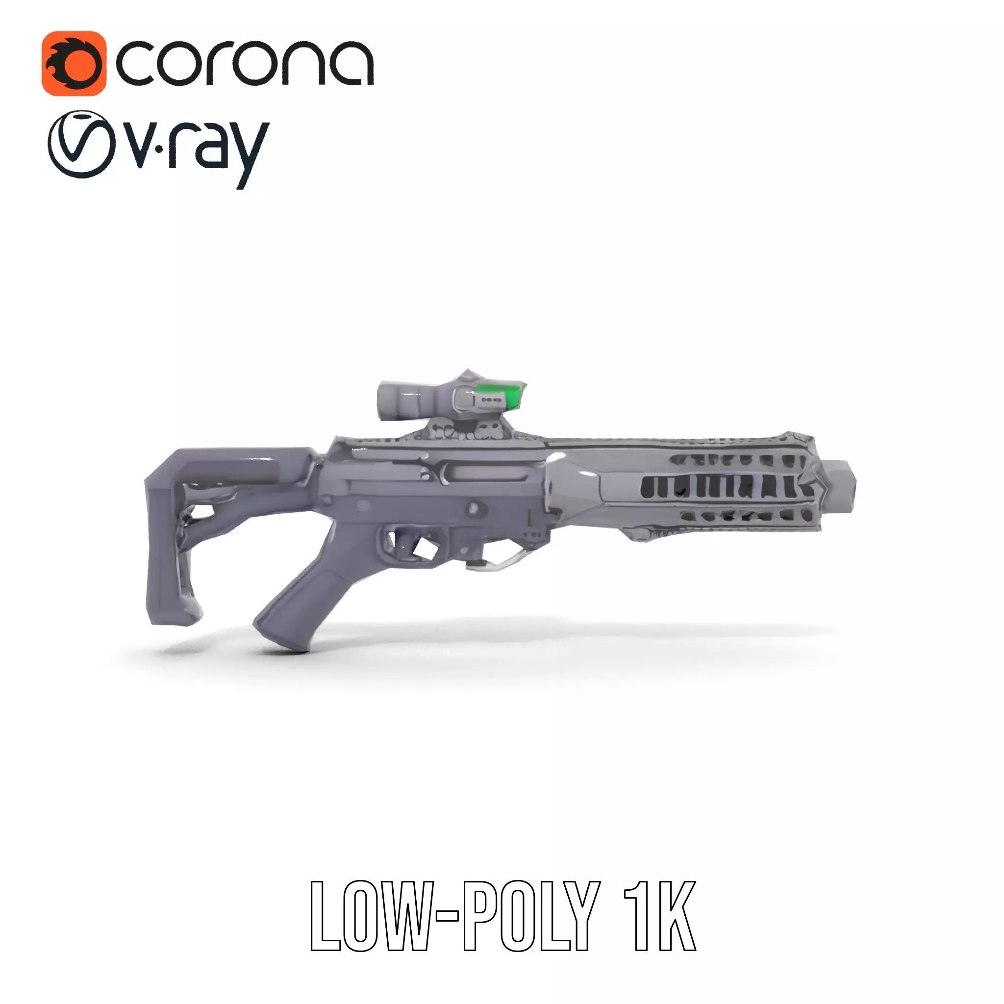 Tactical Black Rifle model pack Low-poly 3D model_26