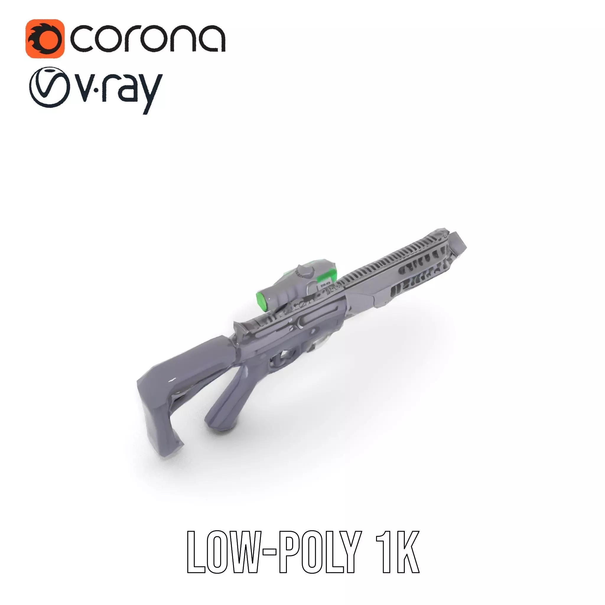 Tactical Black Rifle model pack Low-poly 3D model_15