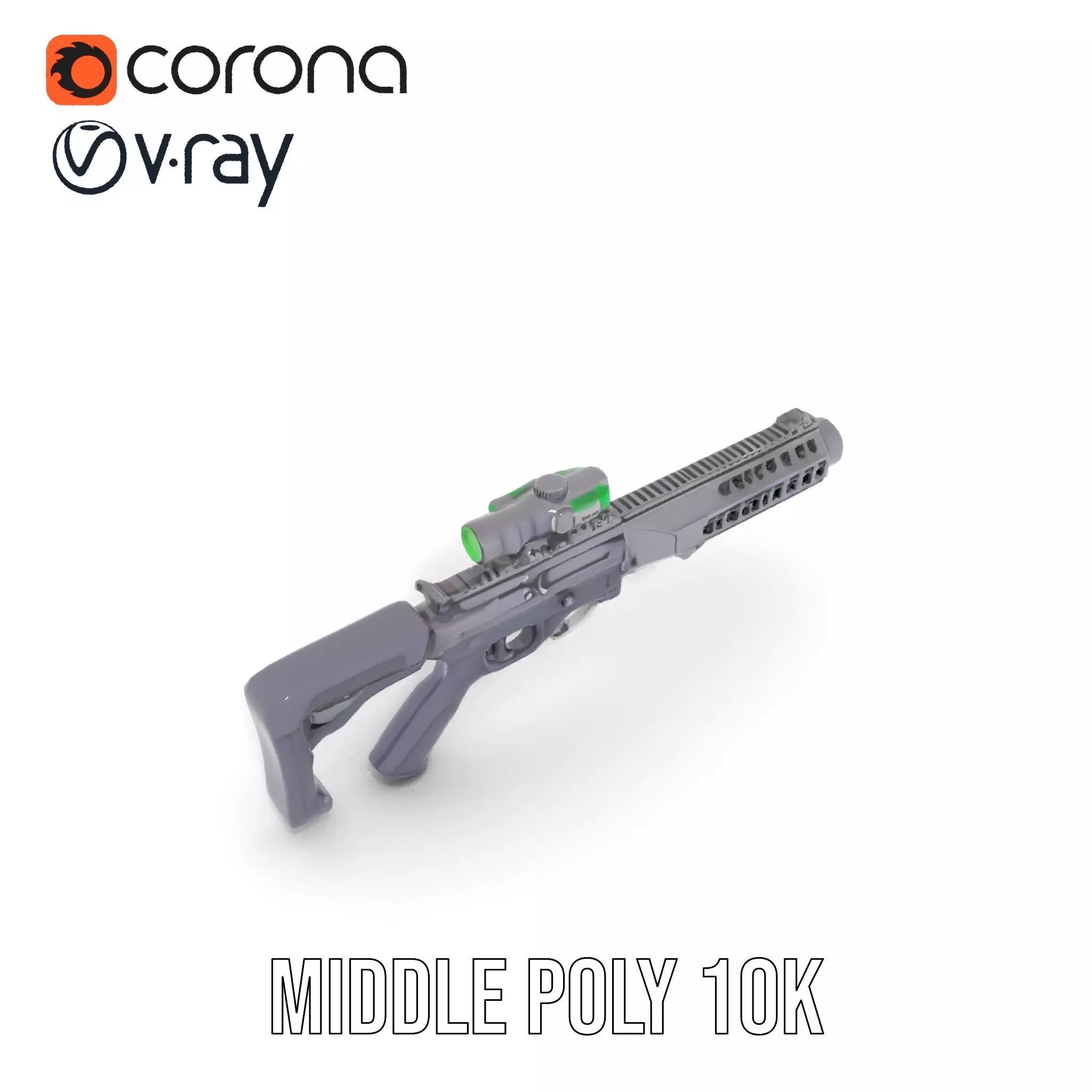 Tactical Black Rifle model pack Low-poly 3D model_12