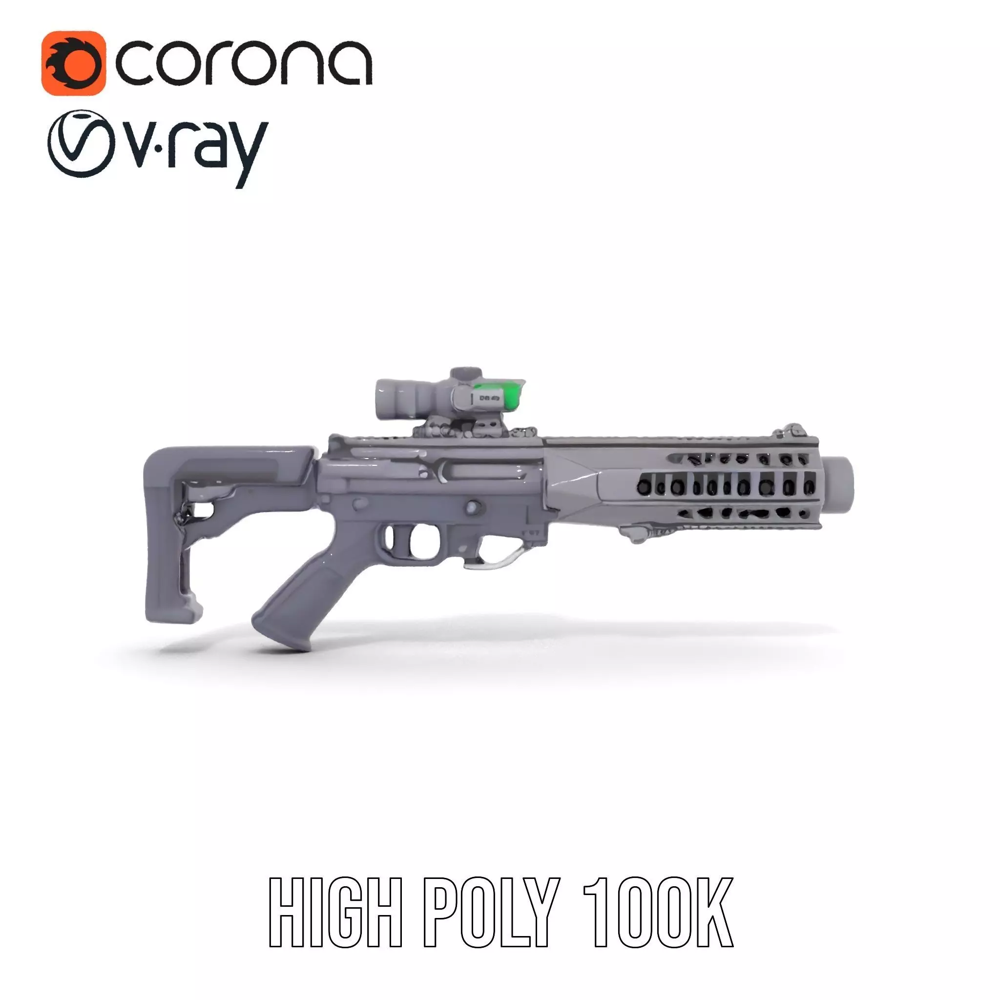 Tactical Black Rifle model pack Low-poly 3D model_24