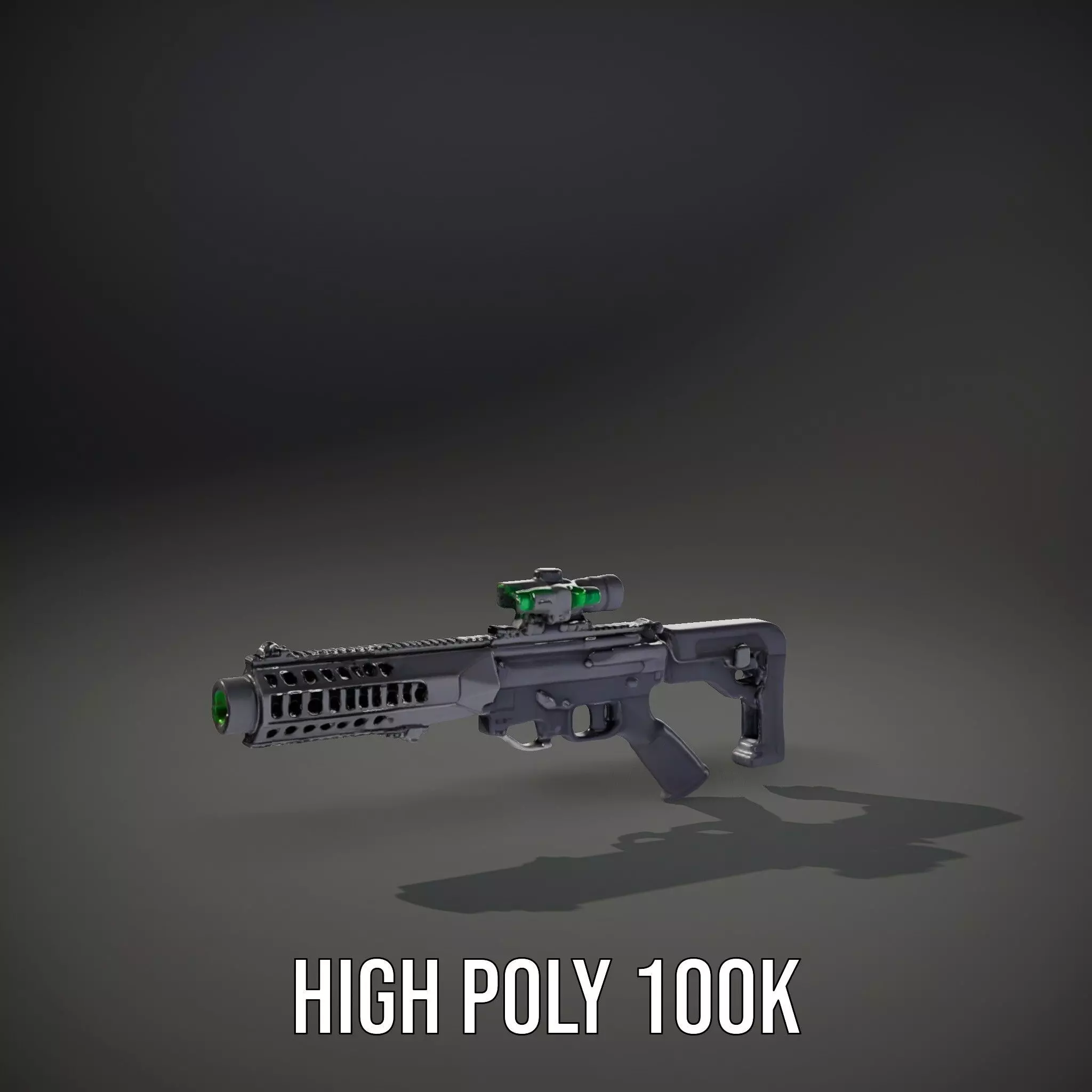 Tactical Black Rifle model pack Low-poly 3D model_11