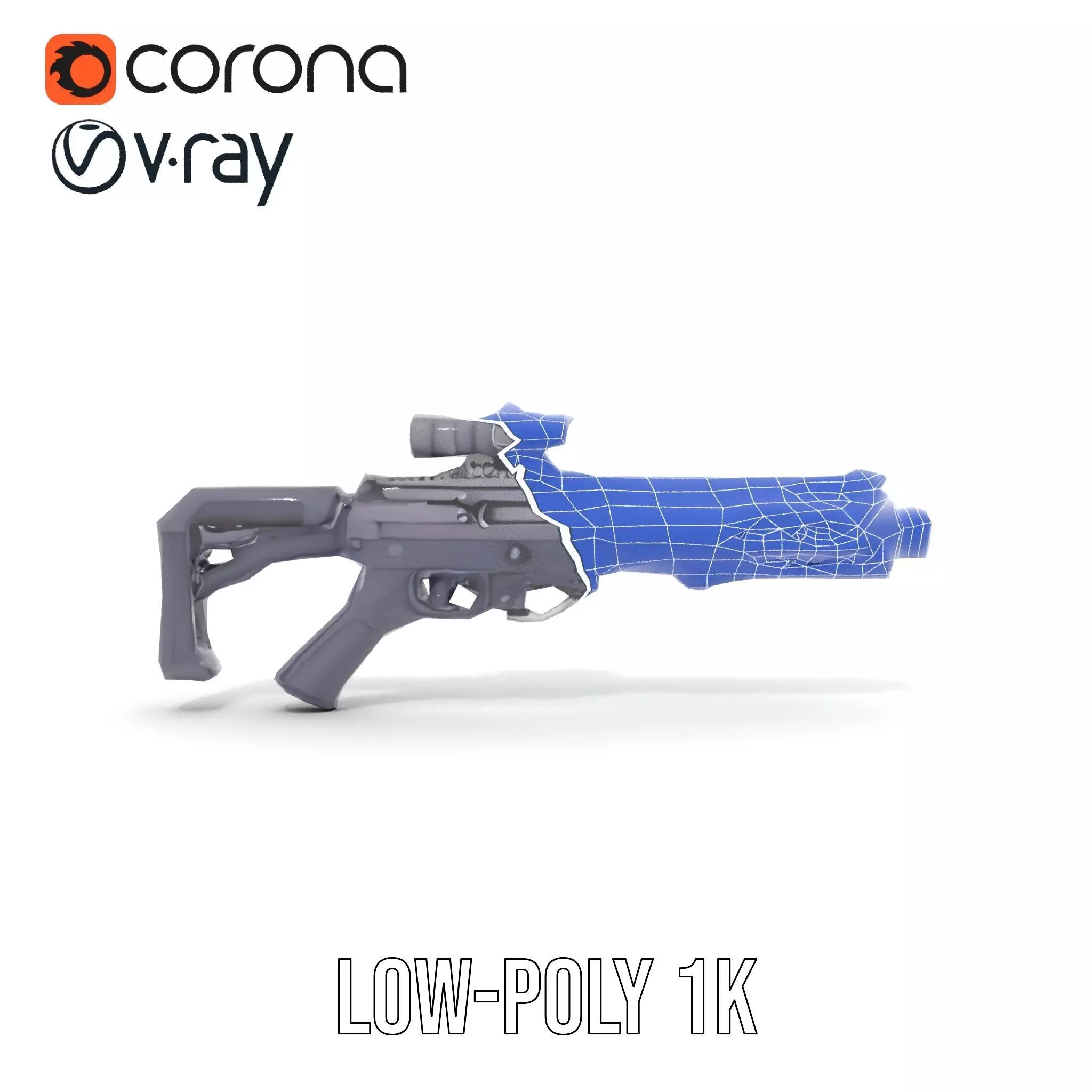 Tactical Black Rifle model pack Low-poly 3D model_31