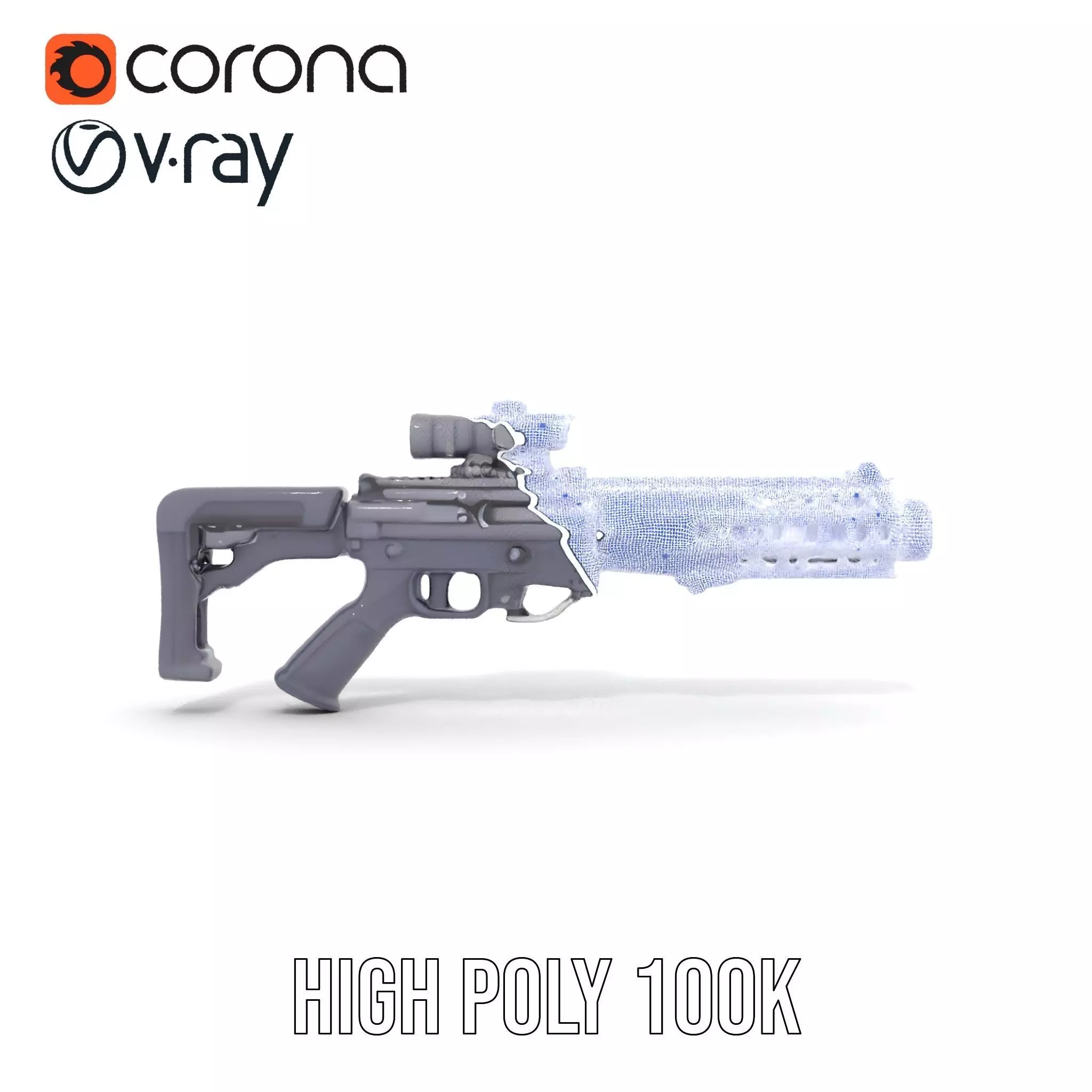 Tactical Black Rifle model pack Low-poly 3D model_34