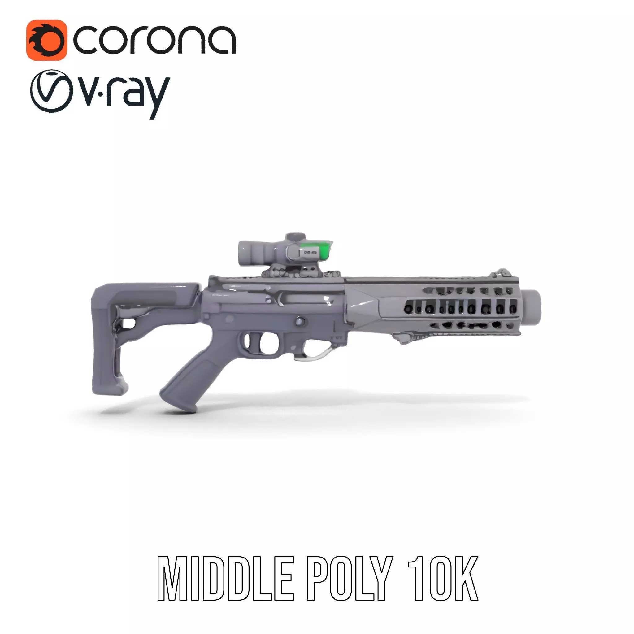 Tactical Black Rifle model pack Low-poly 3D model_30