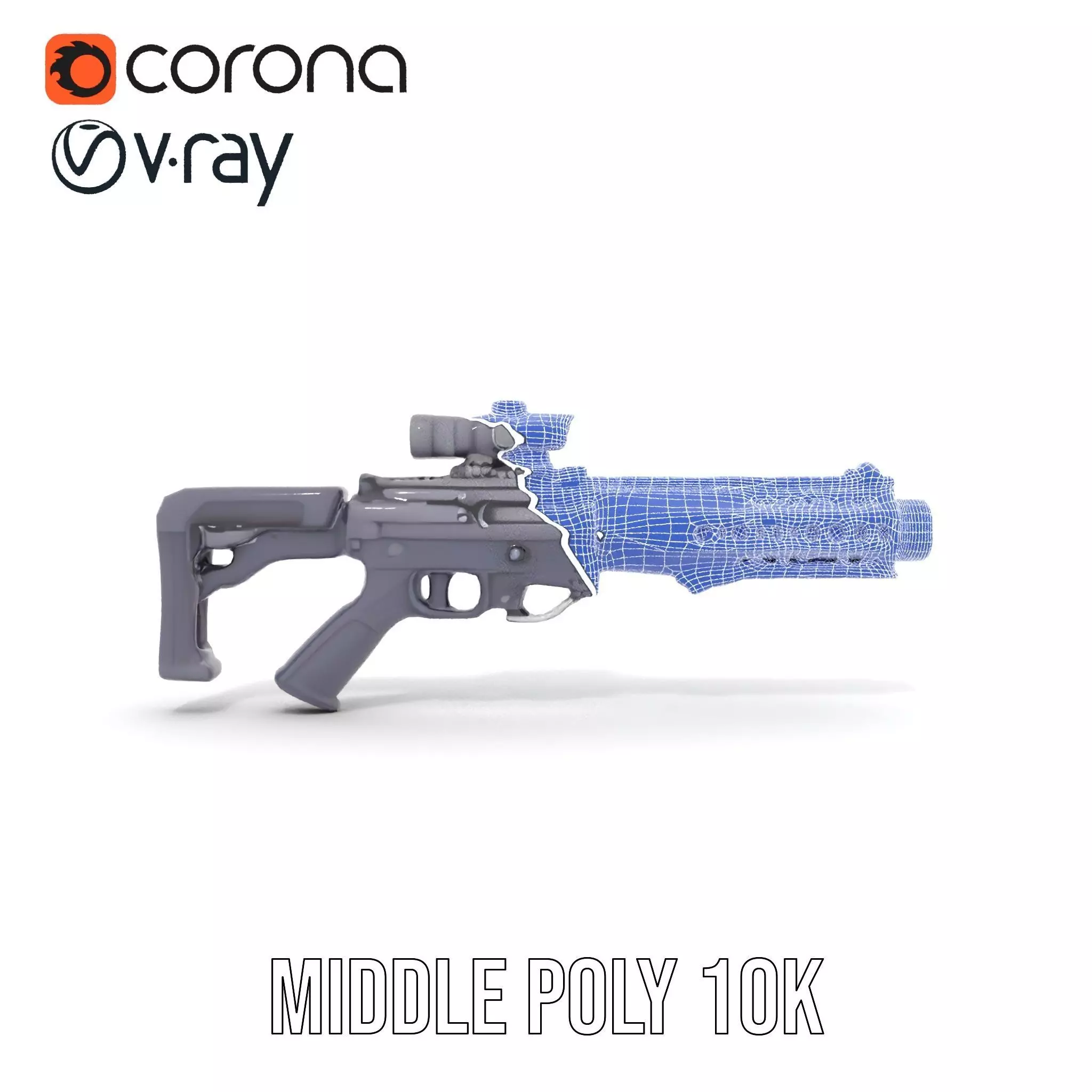 Tactical Black Rifle model pack Low-poly 3D model_25