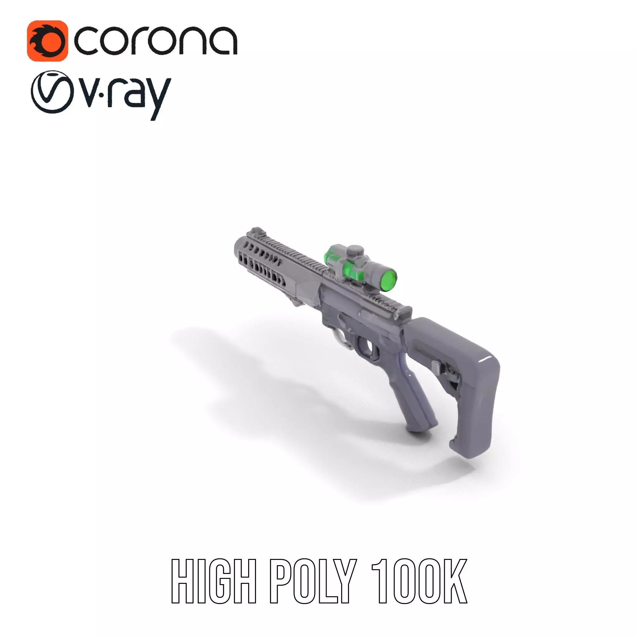 Tactical Black Rifle model pack Low-poly 3D model_27