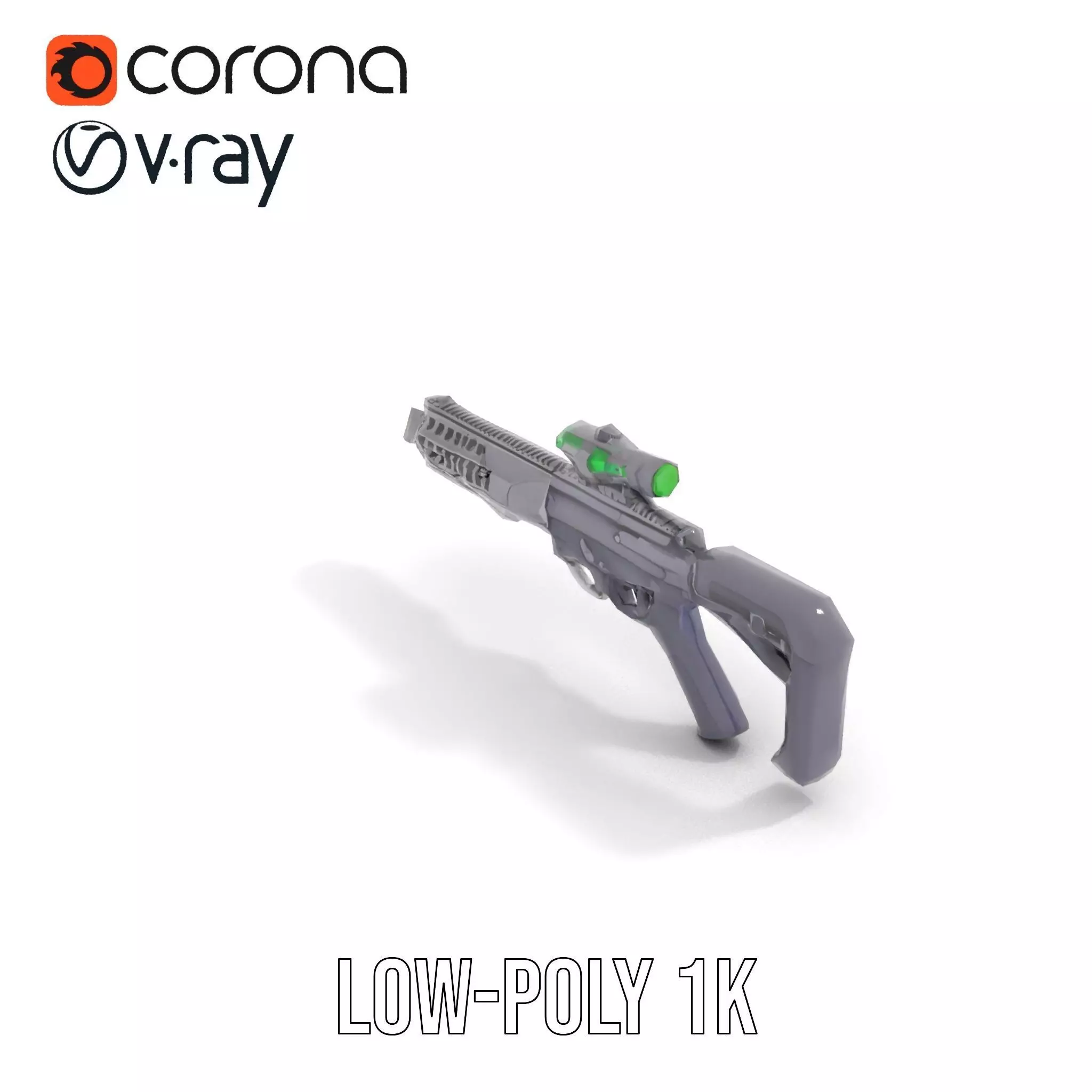 Tactical Black Rifle model pack Low-poly 3D model_8