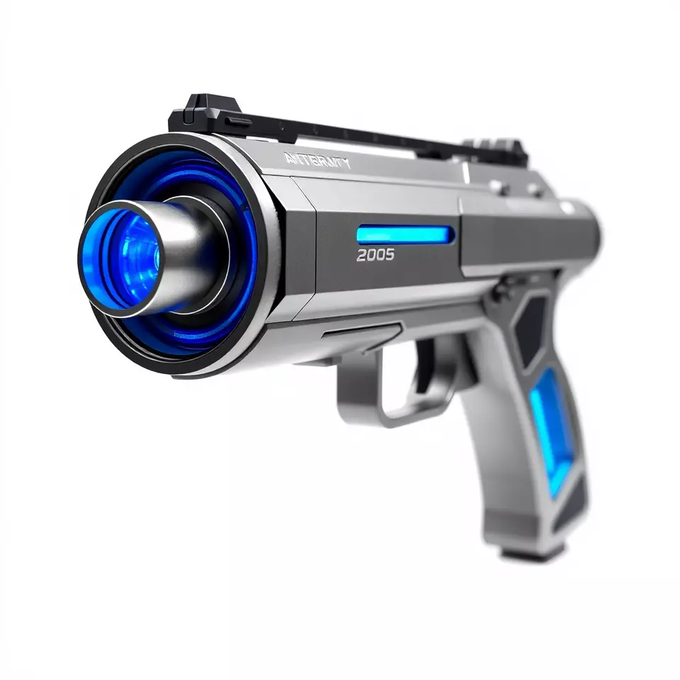 Futuristic Blue Blaster model pack Low-poly 3D model_2