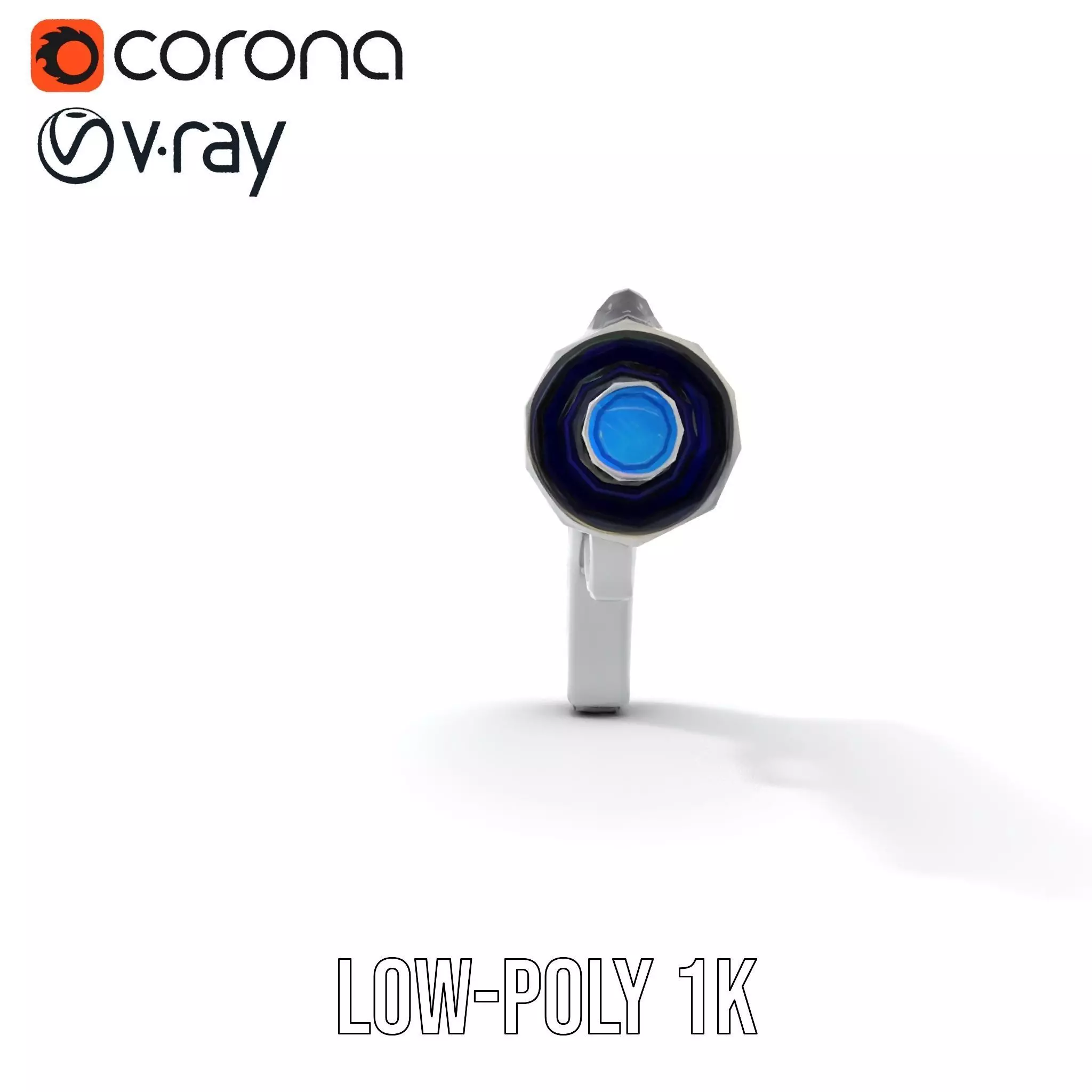 Futuristic Blue Blaster model pack Low-poly 3D model_24