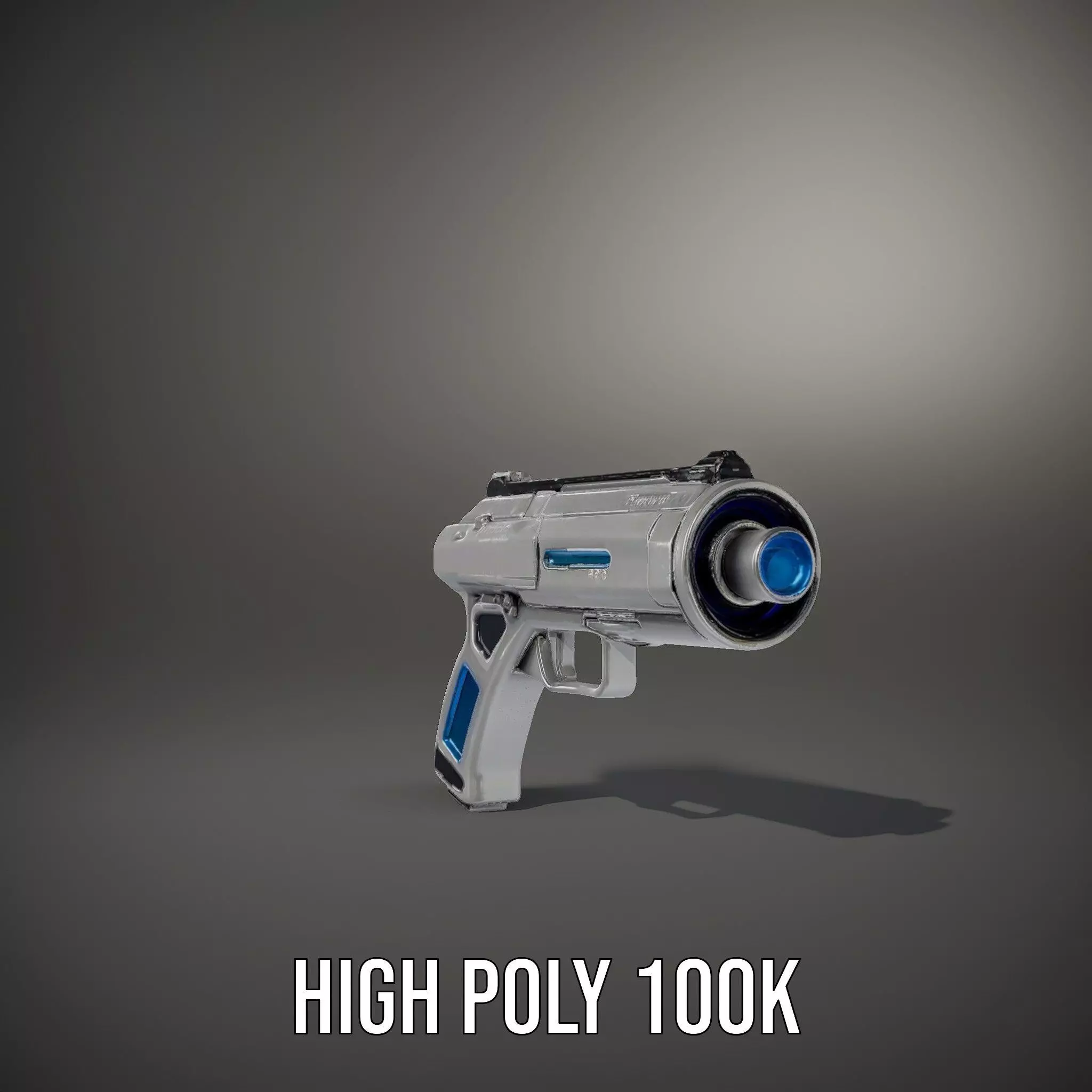 Futuristic Blue Blaster model pack Low-poly 3D model_8