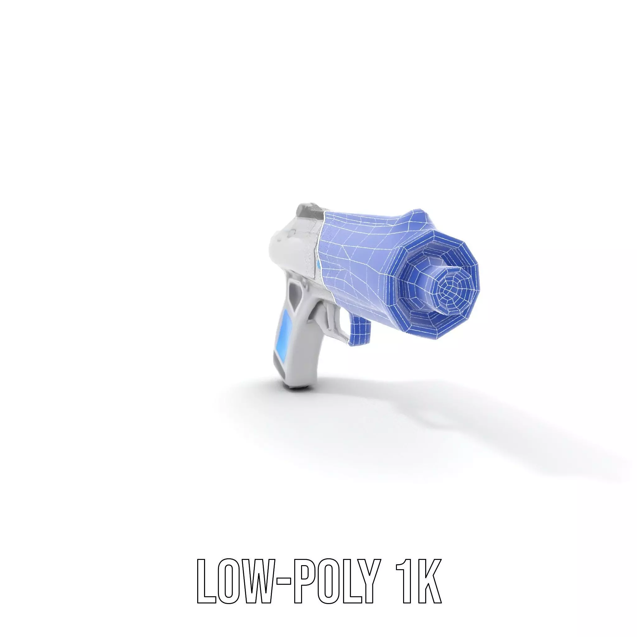 Futuristic Blue Blaster model pack Low-poly 3D model_16