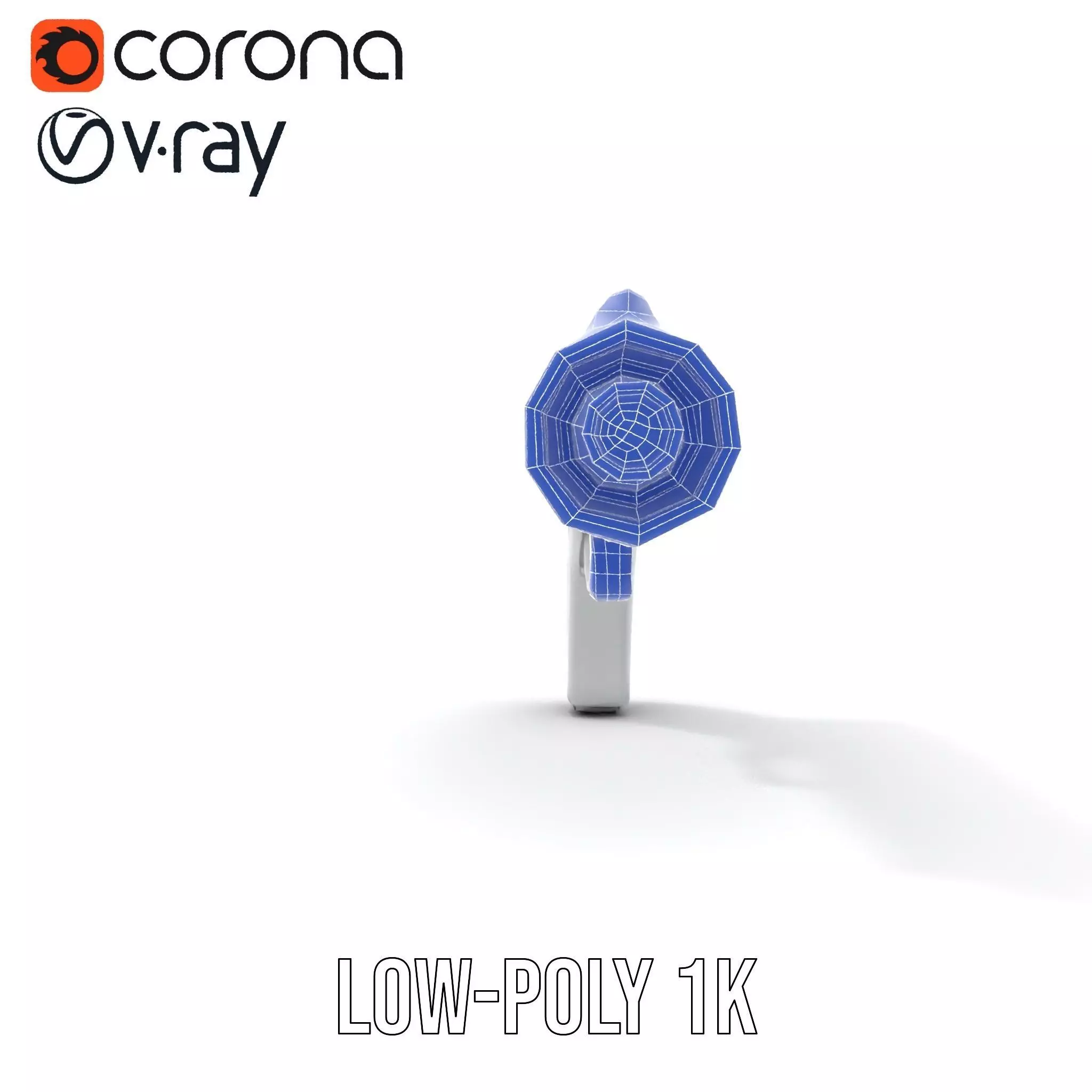 Futuristic Blue Blaster model pack Low-poly 3D model_27