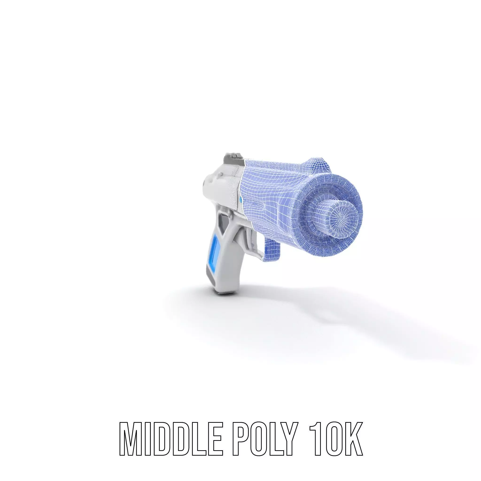 Futuristic Blue Blaster model pack Low-poly 3D model_20