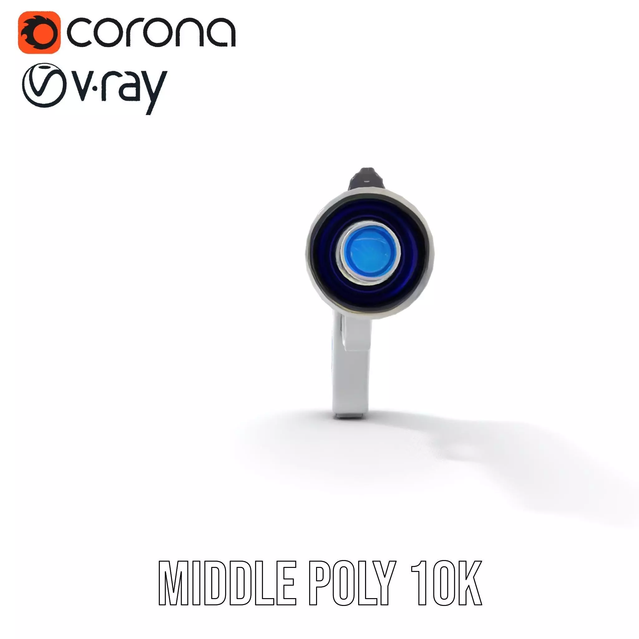 Futuristic Blue Blaster model pack Low-poly 3D model_11