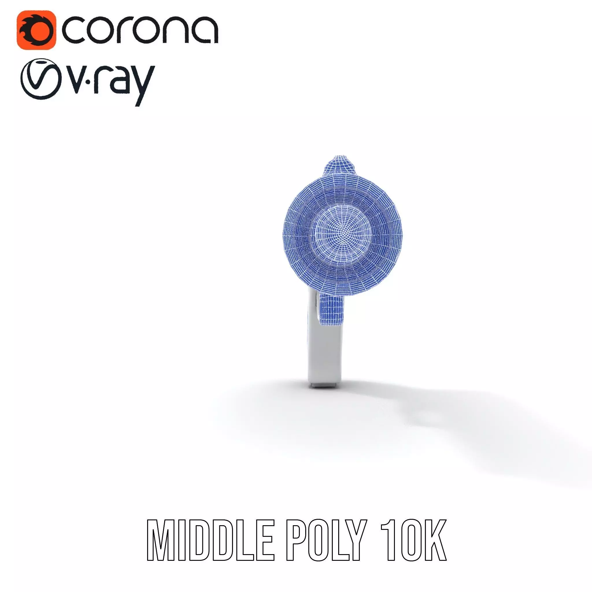 Futuristic Blue Blaster model pack Low-poly 3D model_26