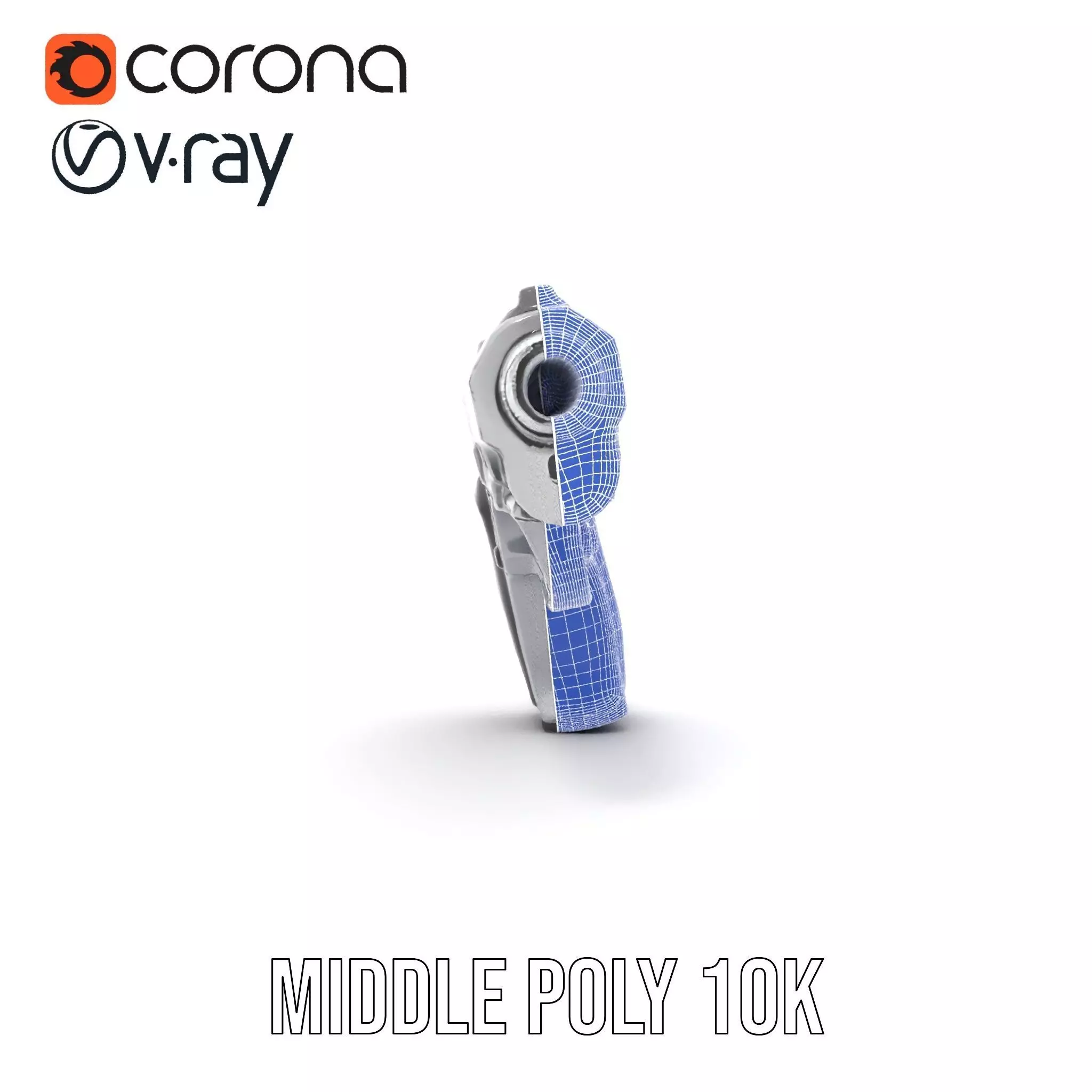 Sleek Silver Handgun model pack Low-poly 3D model_28