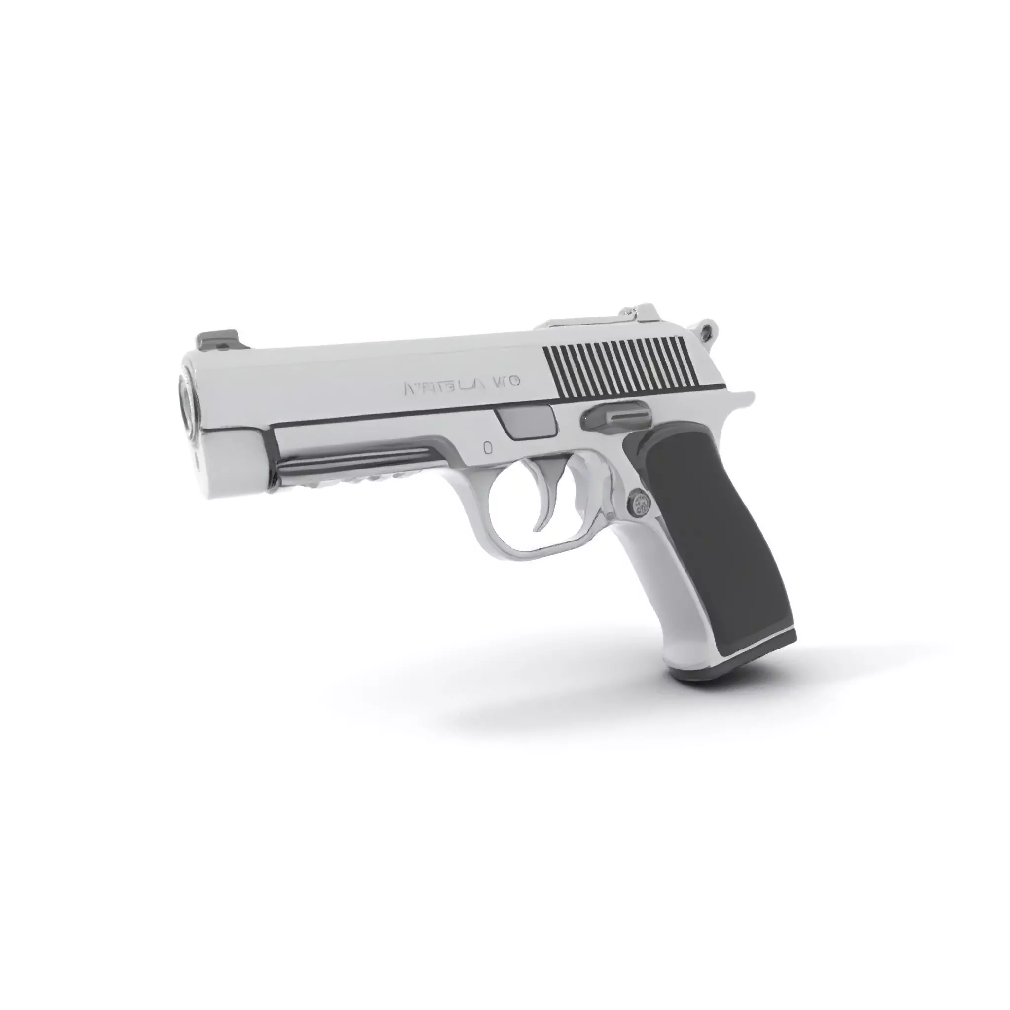 Sleek Silver Handgun model pack Low-poly 3D model_16