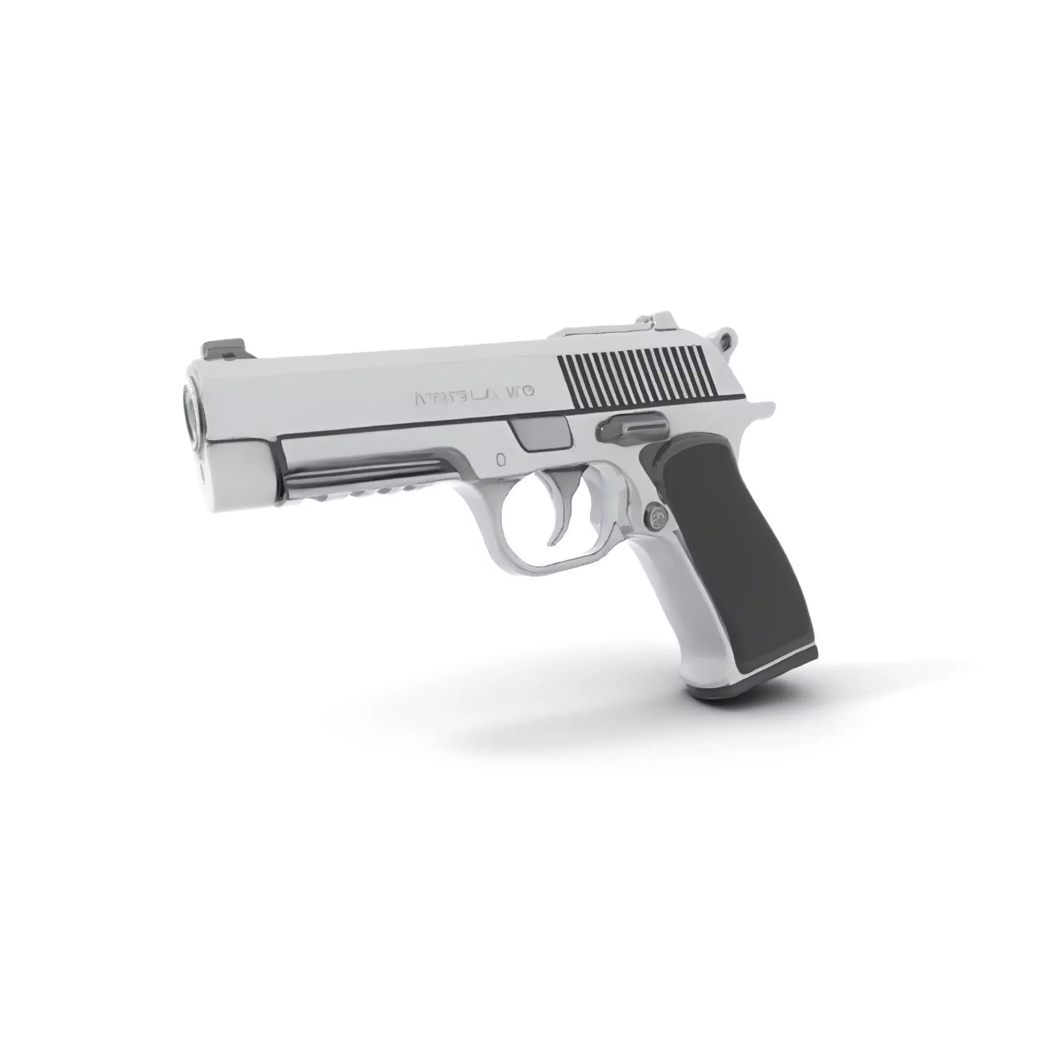 Sleek Silver Handgun model pack Low-poly 3D model_0