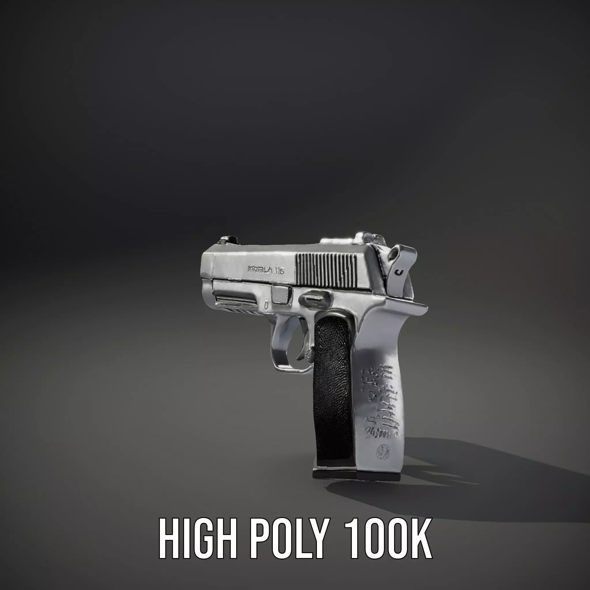 Sleek Silver Handgun model pack Low-poly 3D model_11