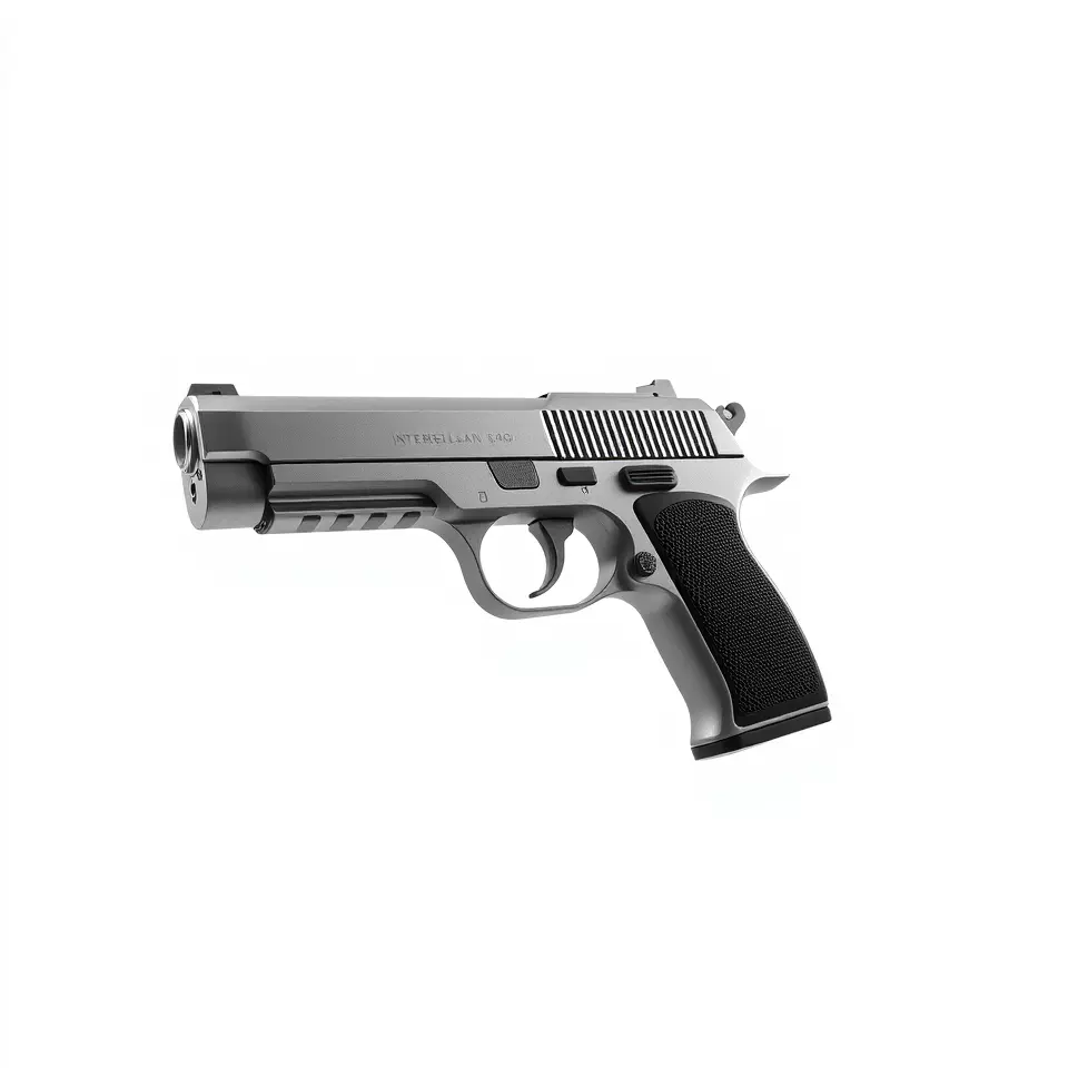 Sleek Silver Handgun model pack Low-poly 3D model_3