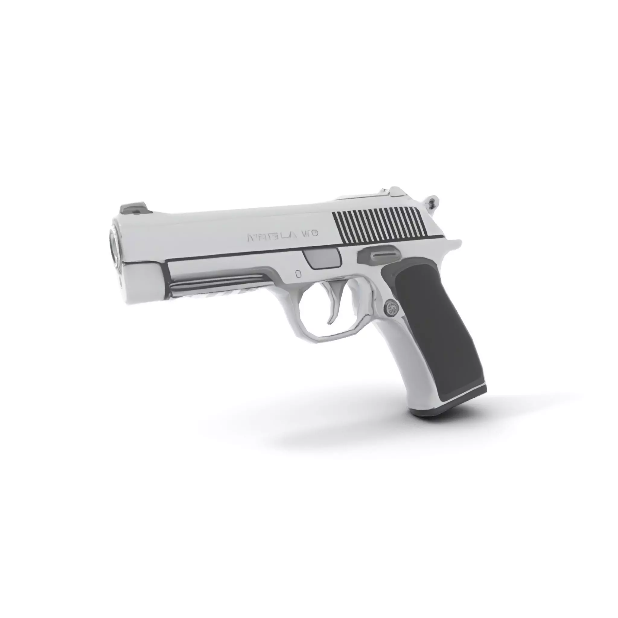 Sleek Silver Handgun model pack Low-poly 3D model_10