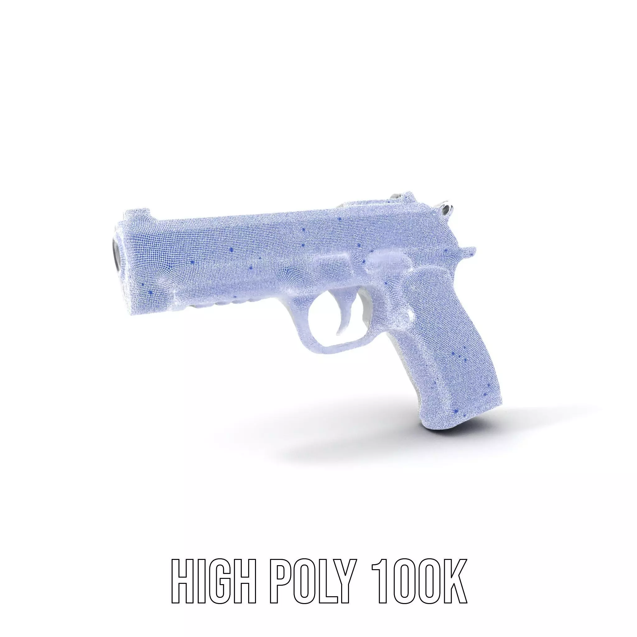 Sleek Silver Handgun model pack Low-poly 3D model_5