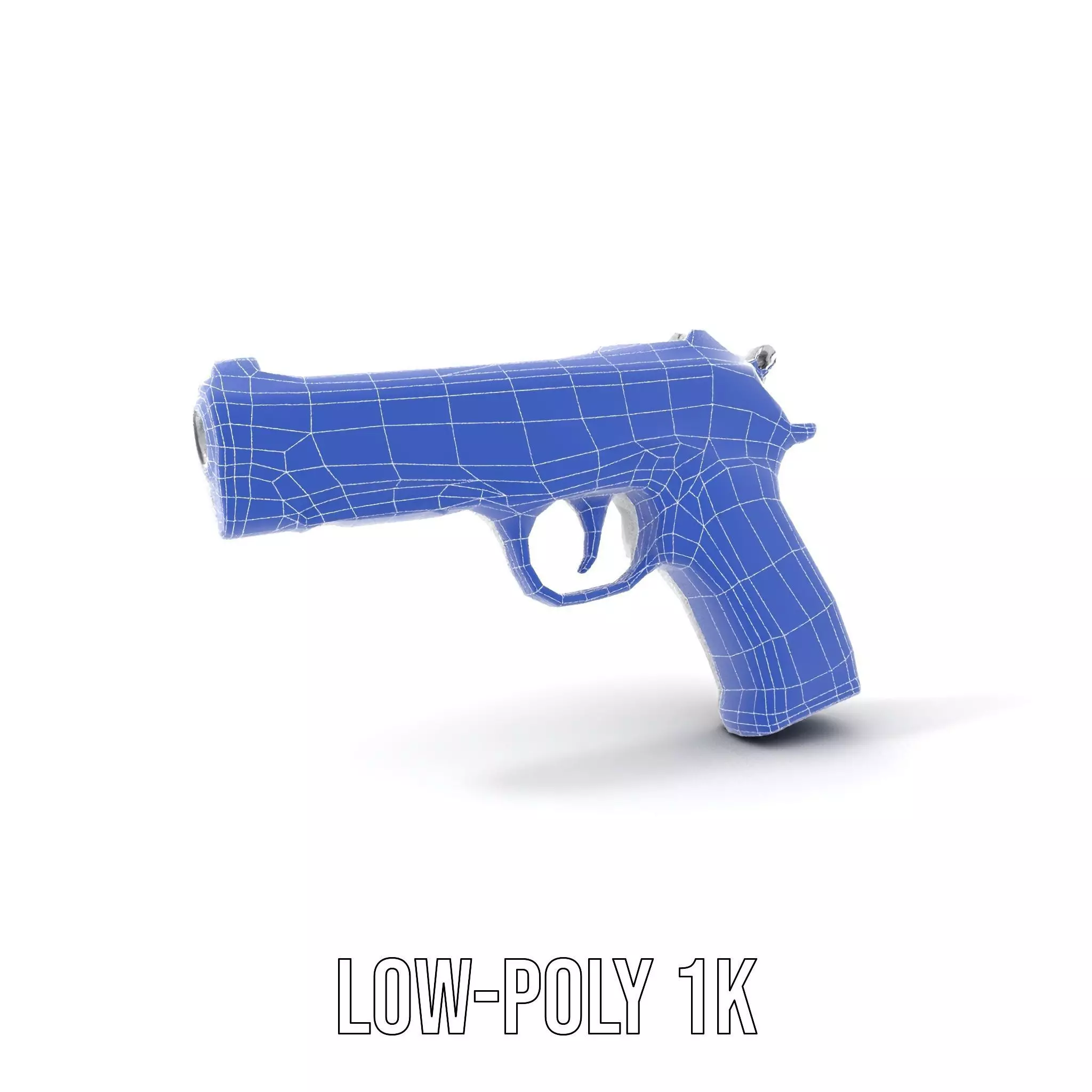 Sleek Silver Handgun model pack Low-poly 3D model_26
